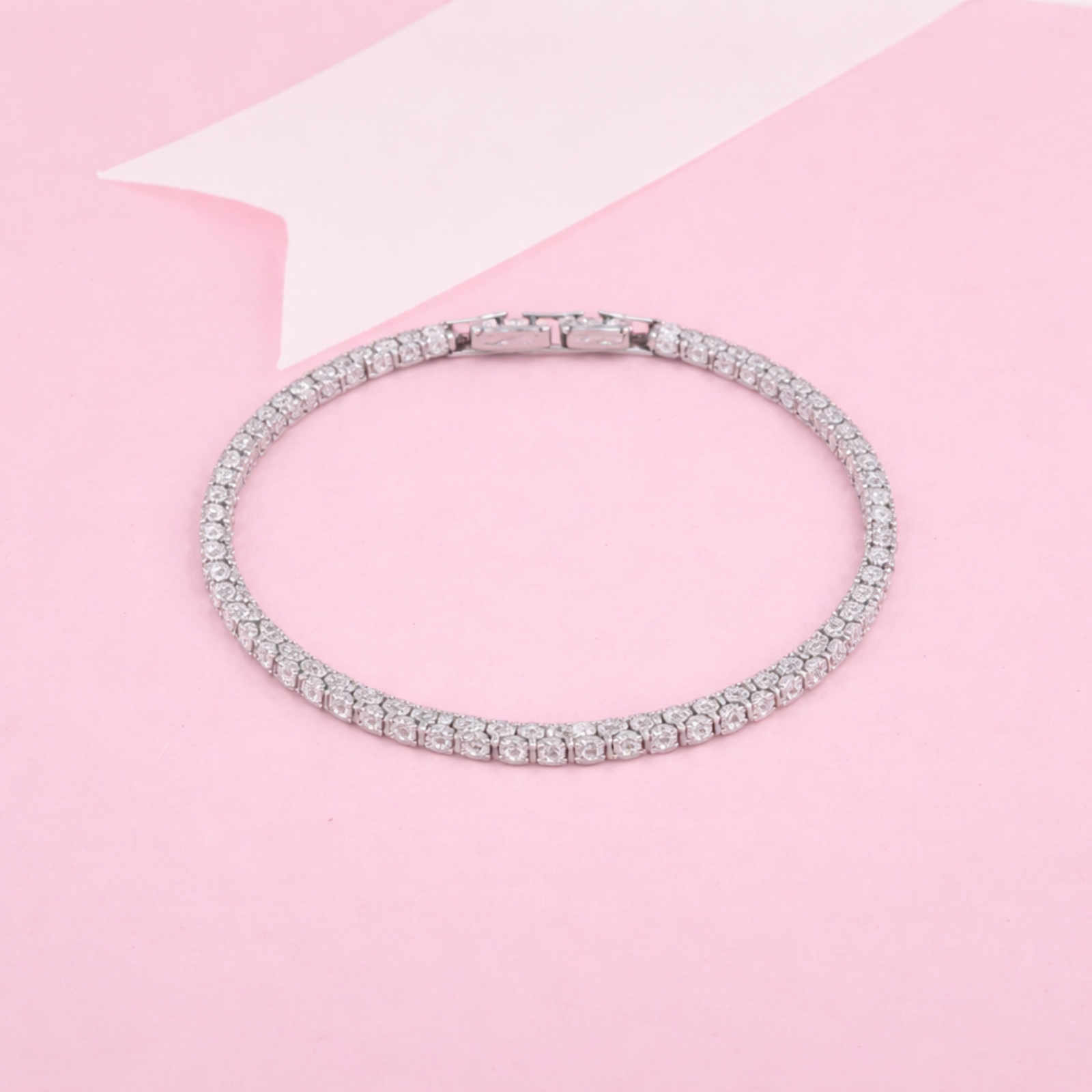Double Row Crystal Tennis Bracelet