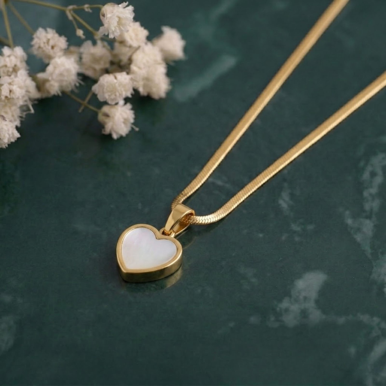 Heart Frame Pendant Chain