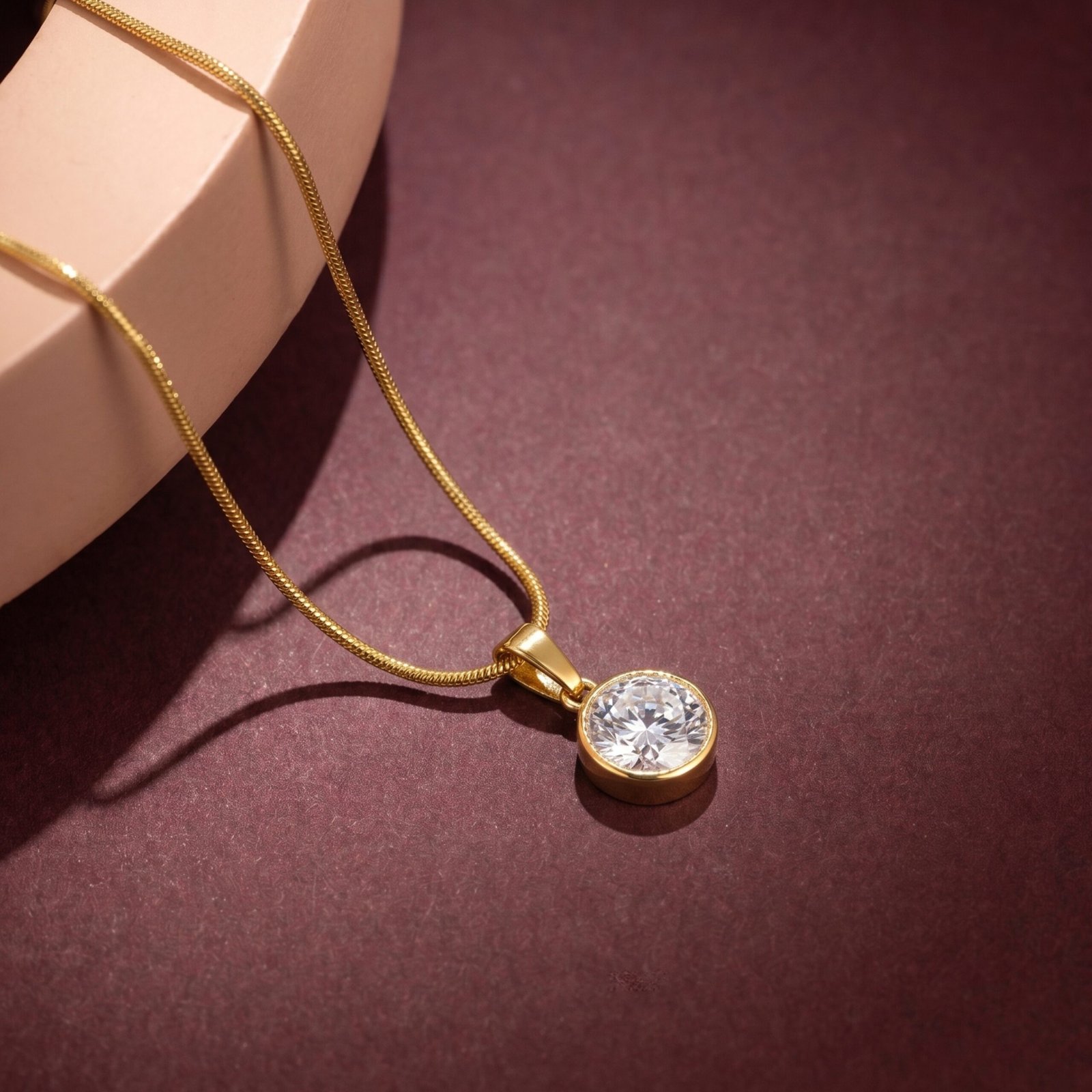 Solitaire Crystal Pendant Chain