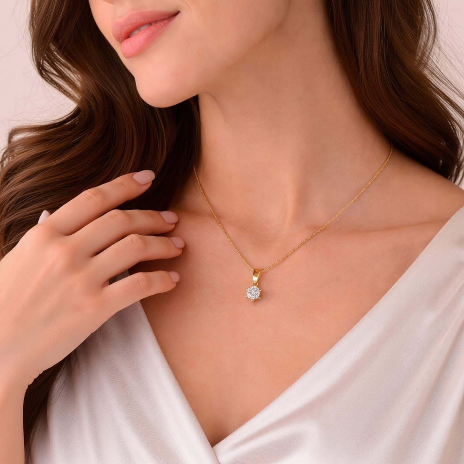 Teardrop Crystal Pendant Chain