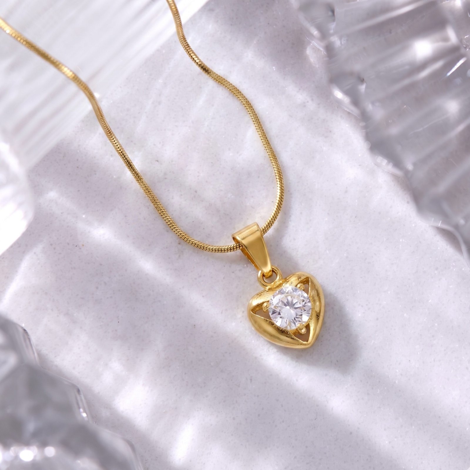 Crystal Heart Charm Chain