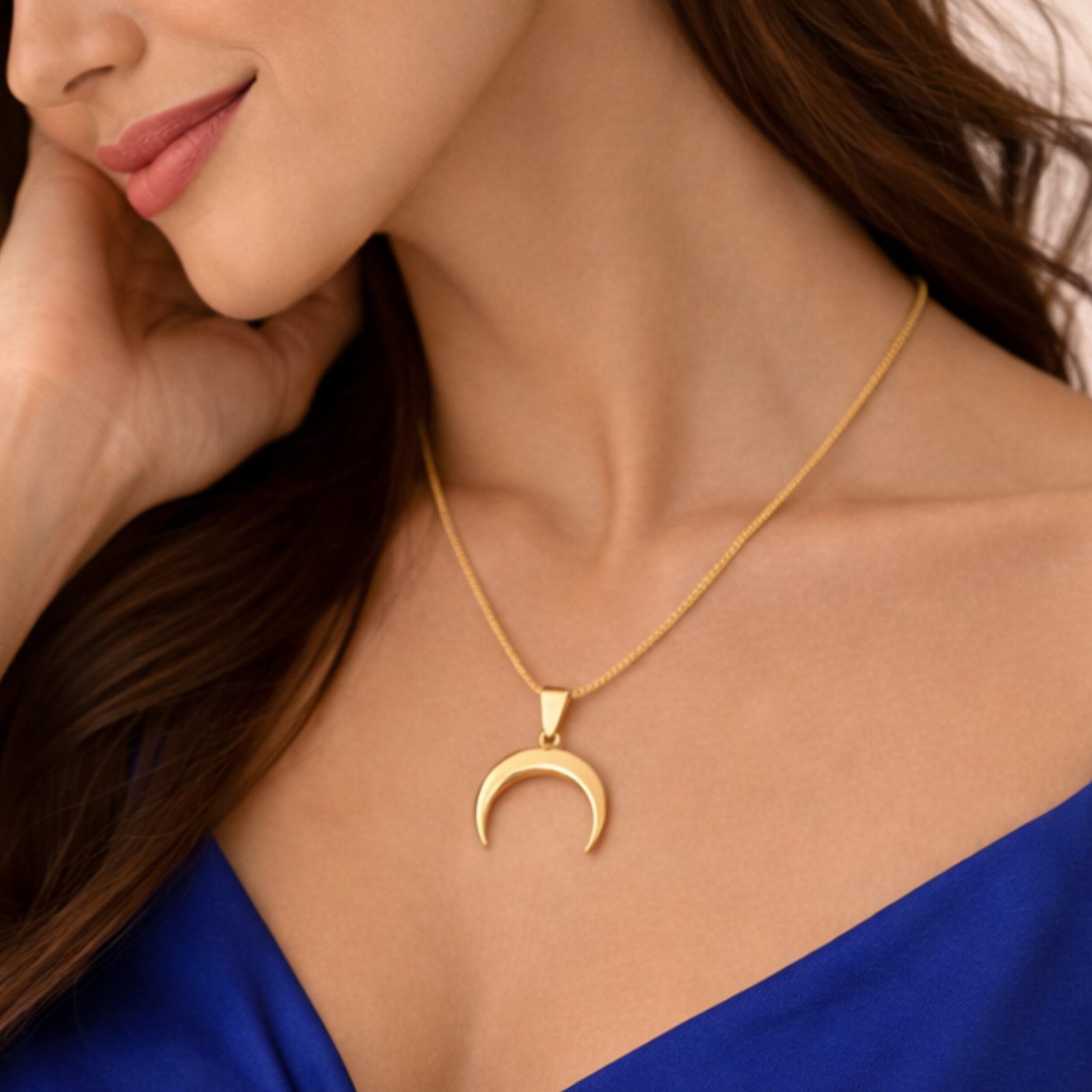 Crescent Moon Pendant Chain