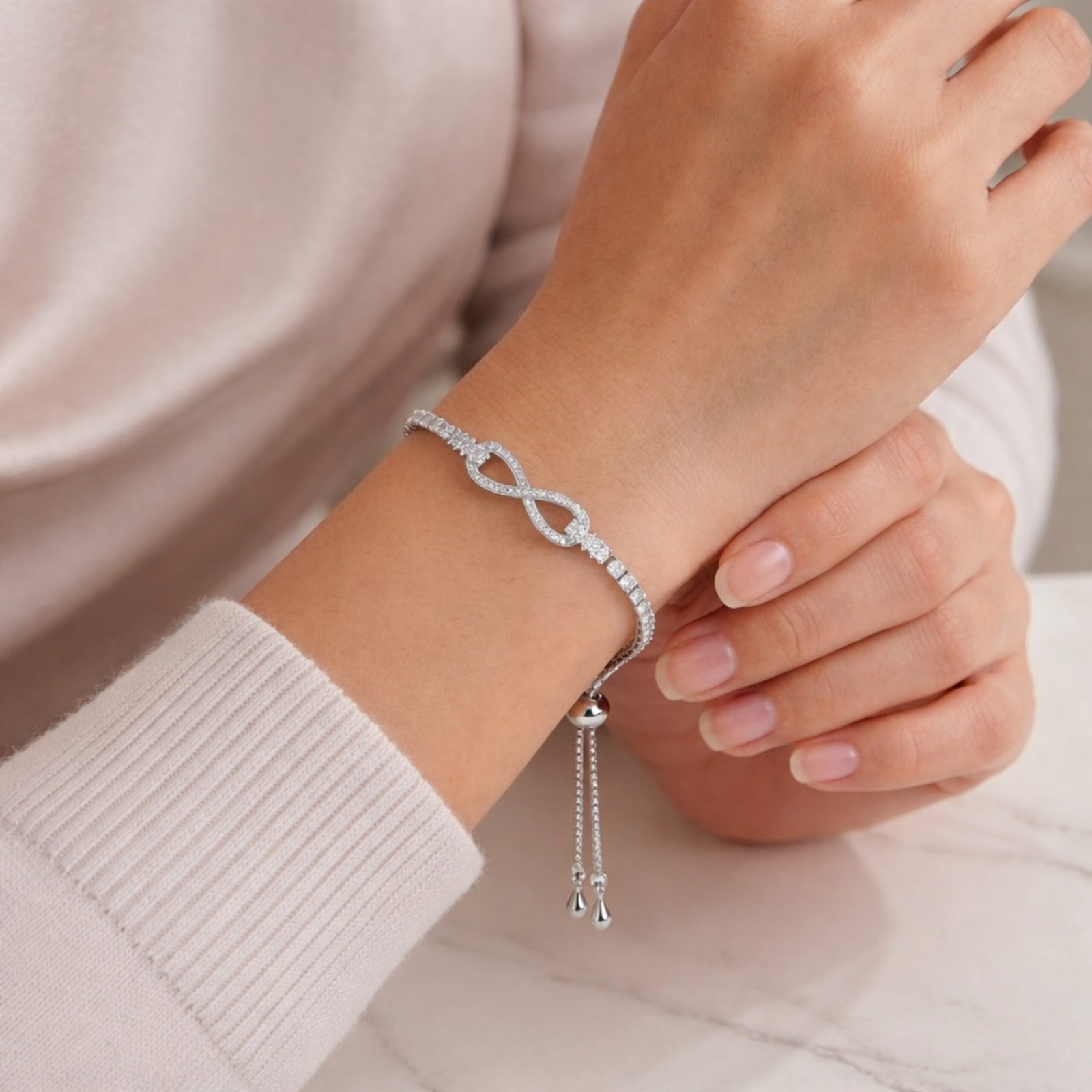 Silver Infinity Crystal Bracelet