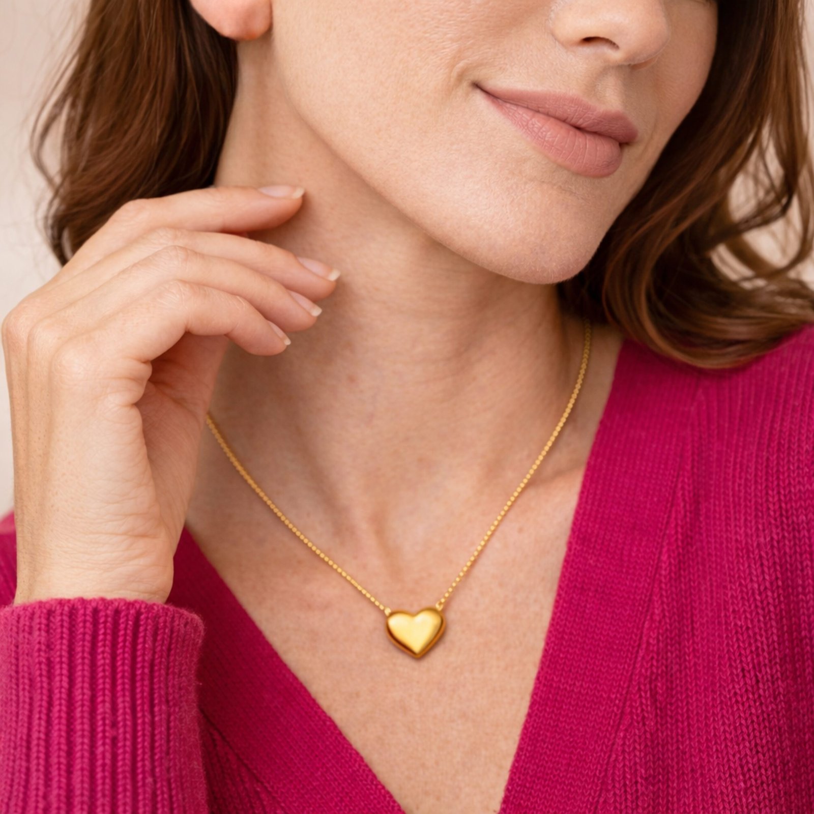 Gold Heart Pendant Chain