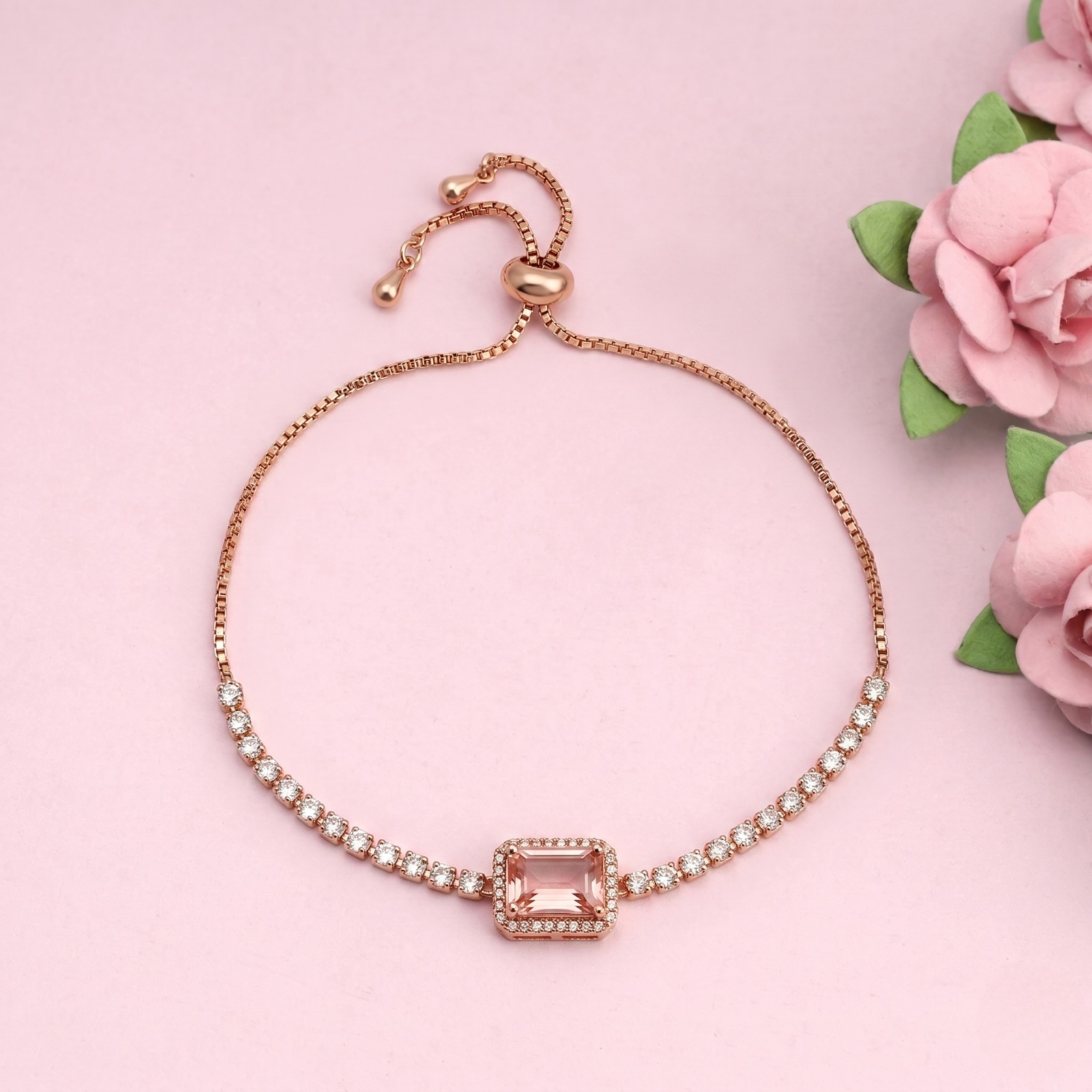 Pink Gem Crystal Bracelet