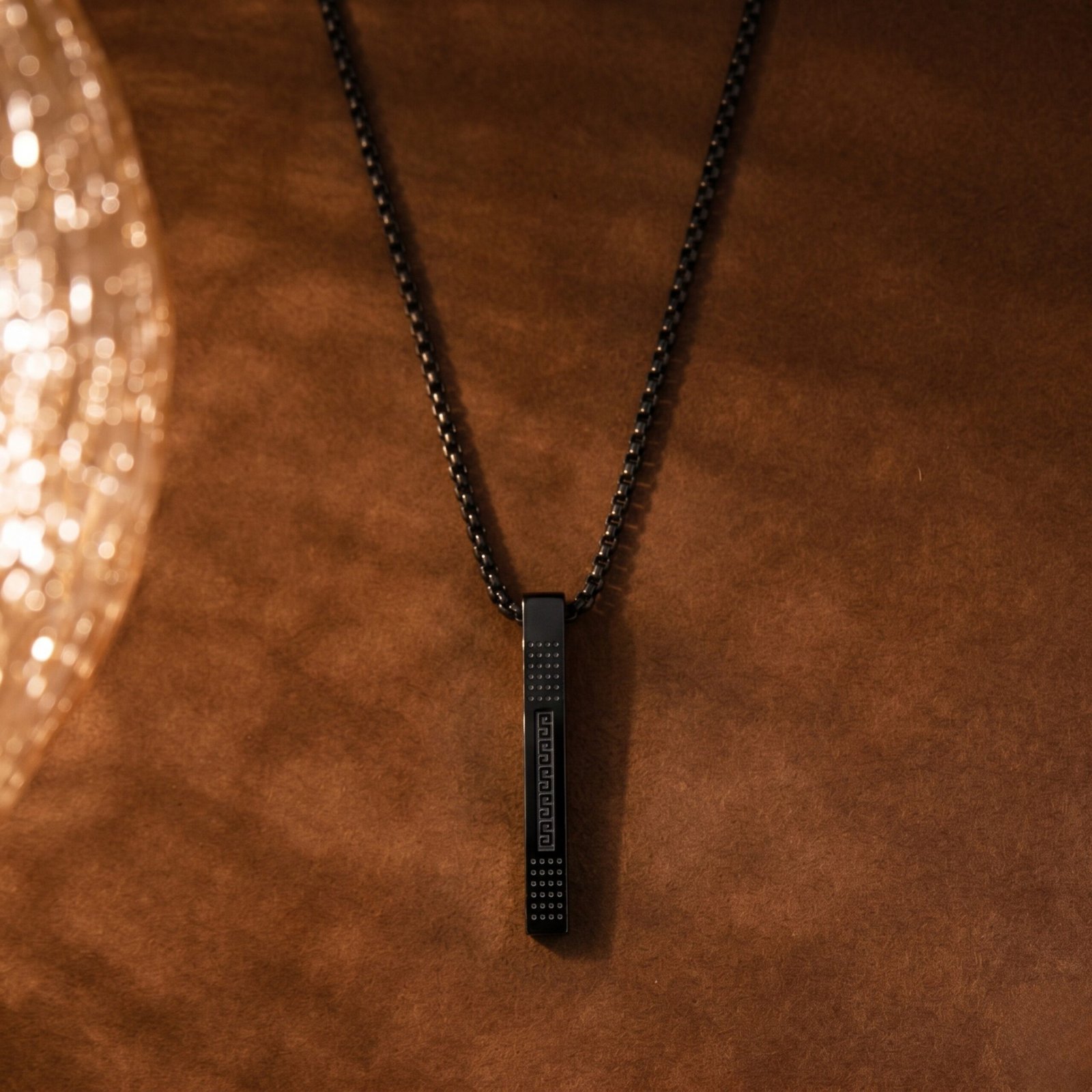Black Bar Pendant Men's Chain