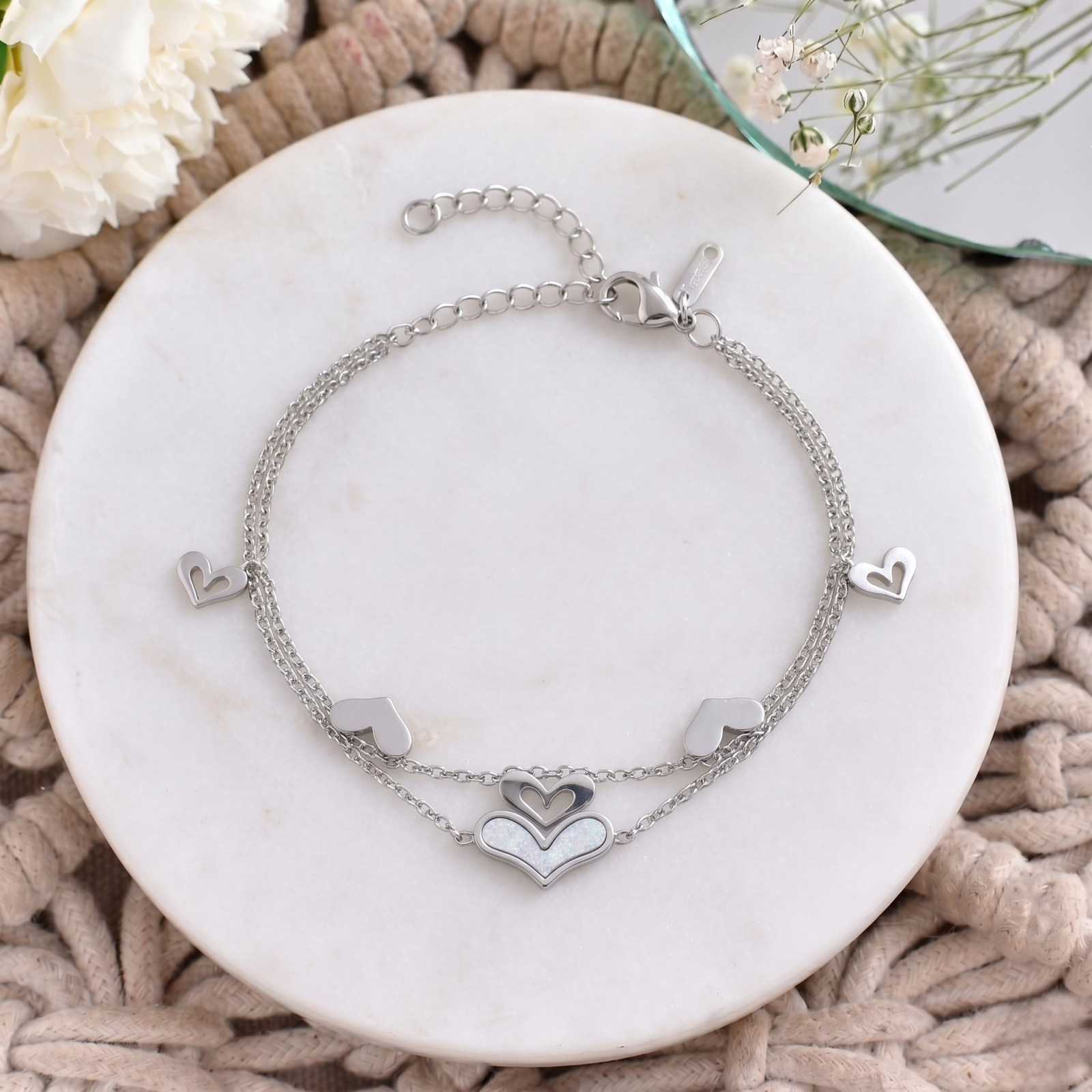 Double Heart Layer Bracelet