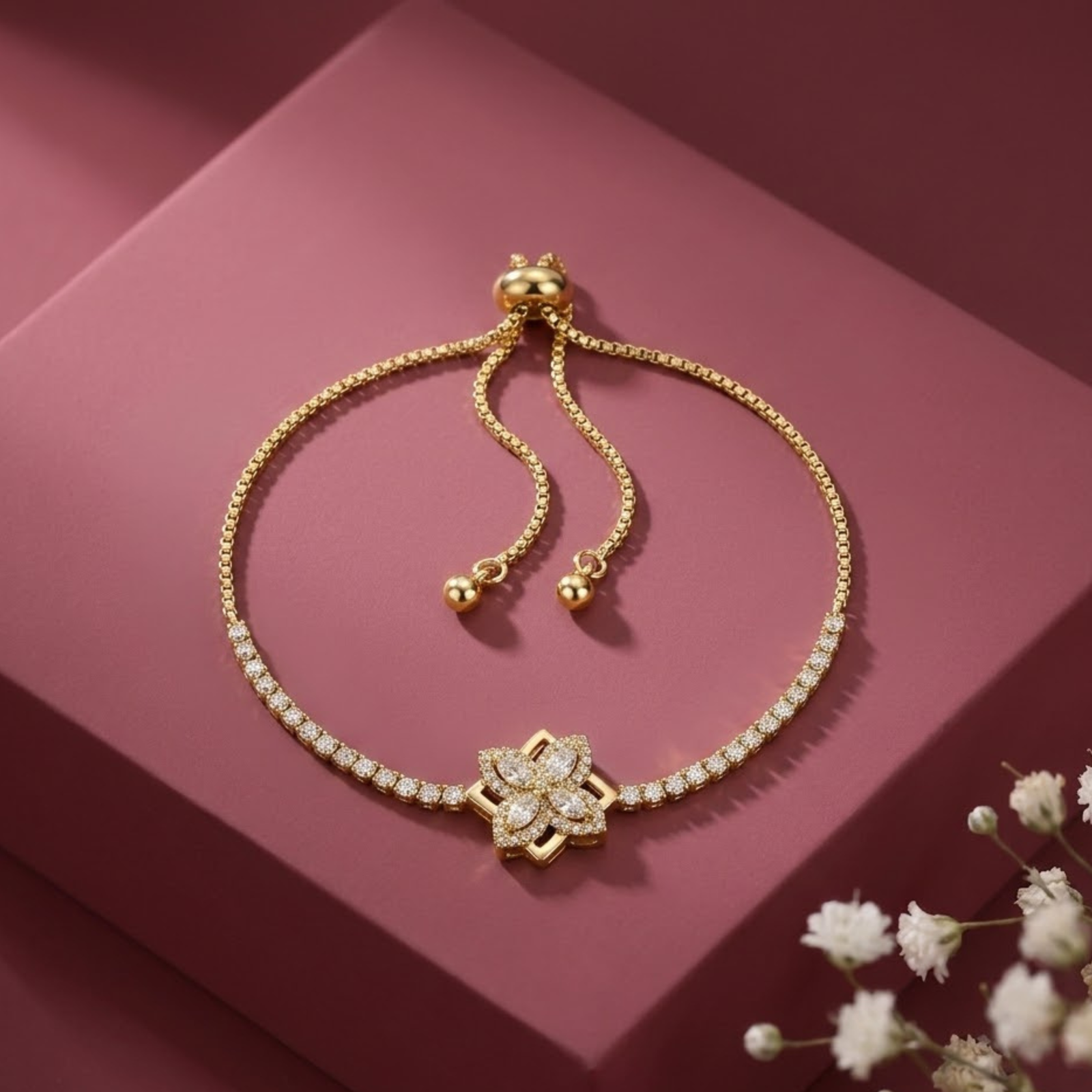 Floral Crystal Bracelet