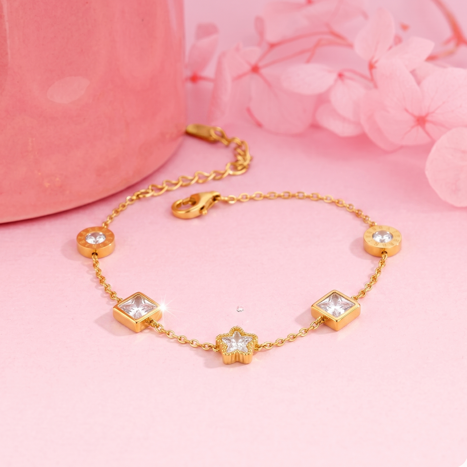Geometric Star Crystal Bracelet