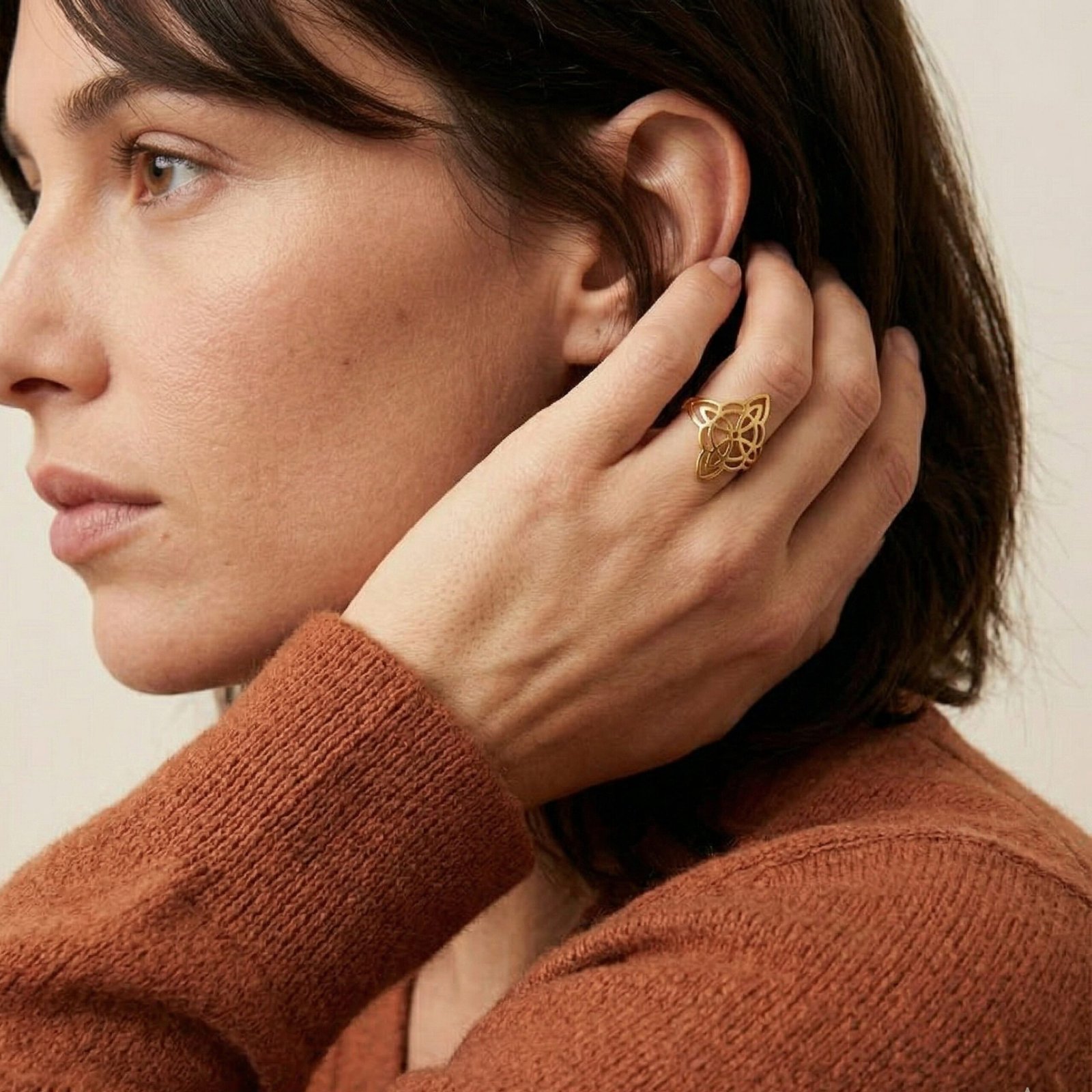 Geometric Star Frame Ring
