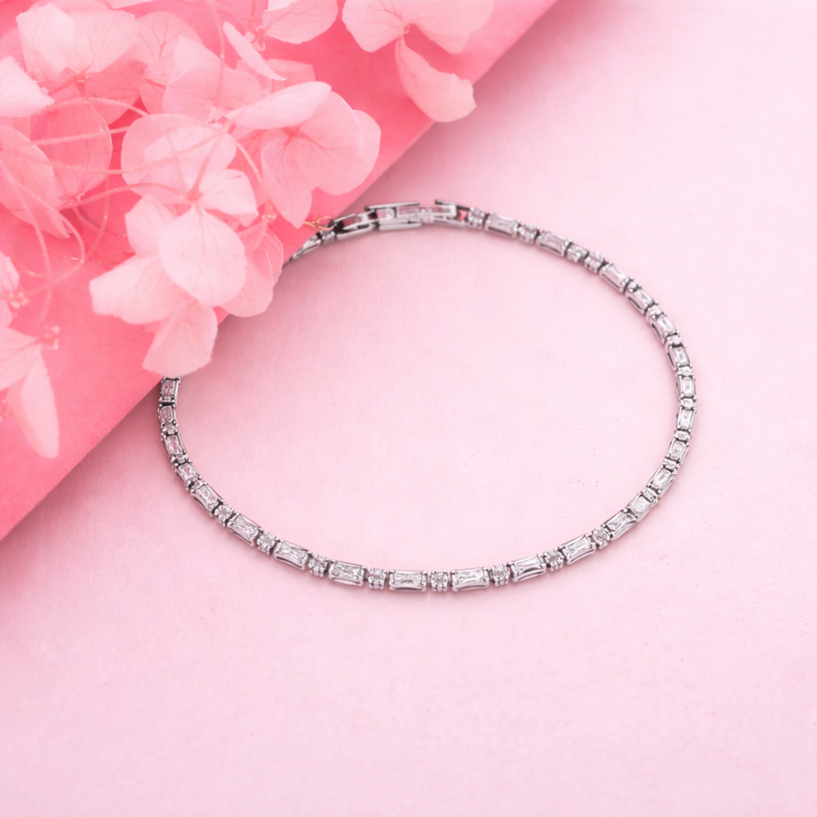 Baguette & Round Crystal Bracelet