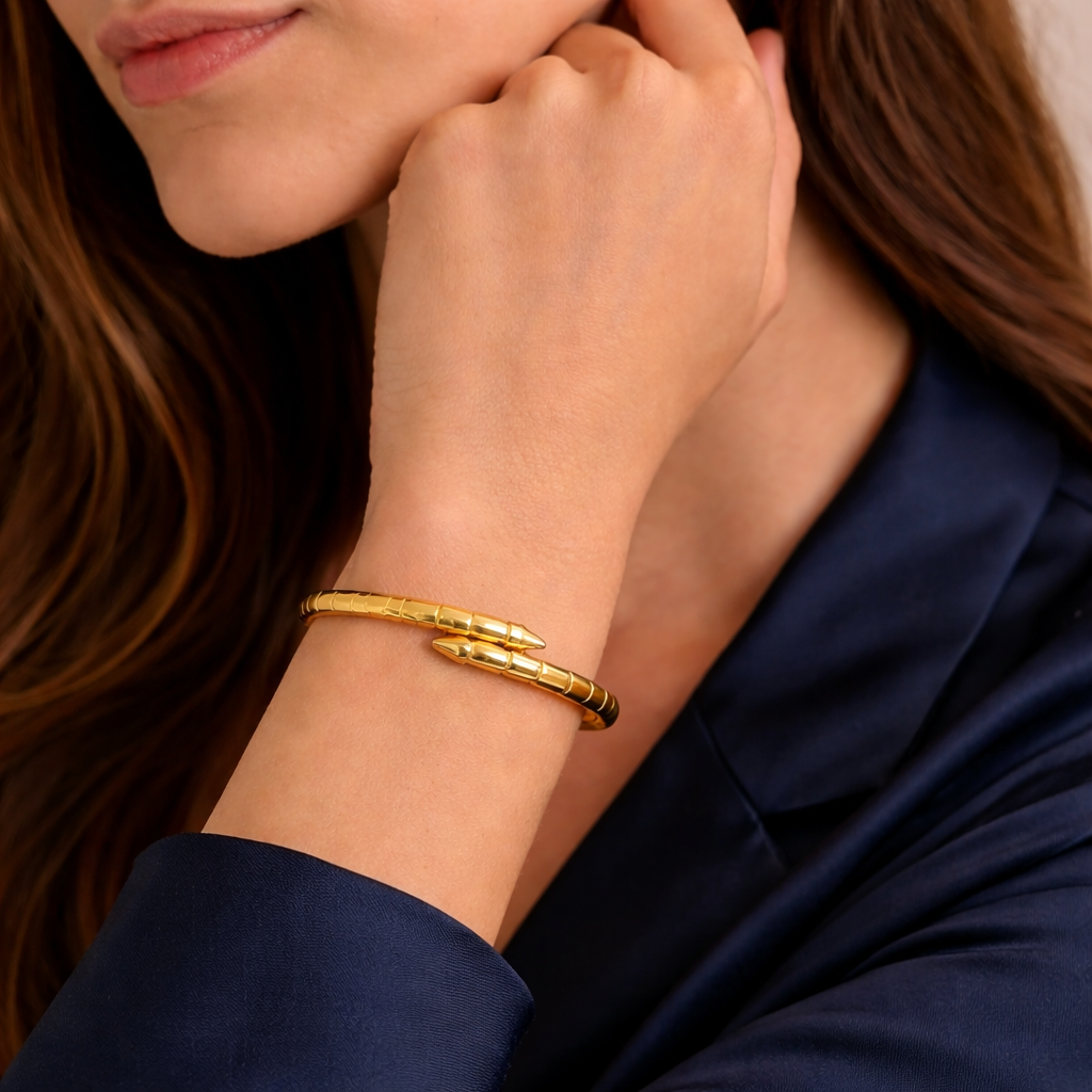 Golden Serpent Wrap Bracelet