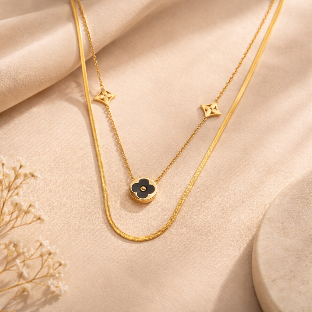 Black Clover Layered Necklace