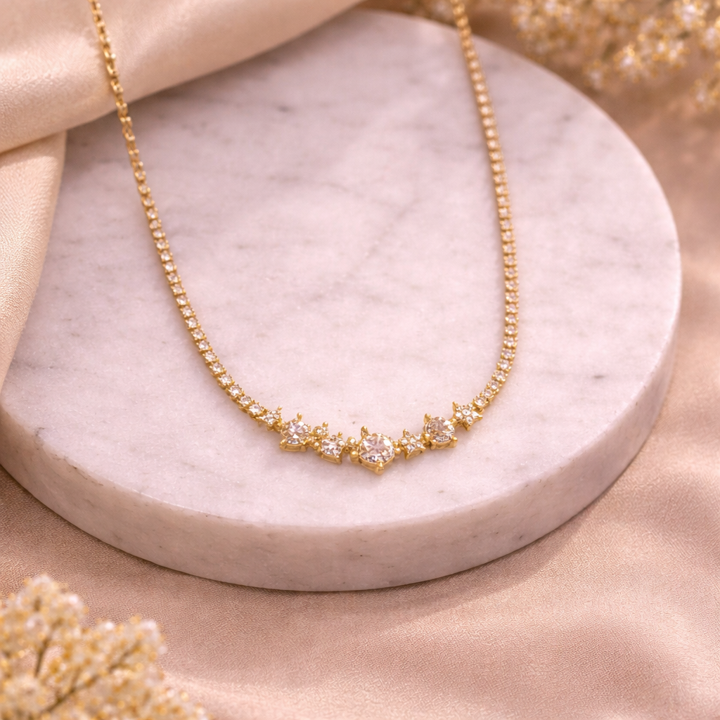 Star Crystal Chain Necklace