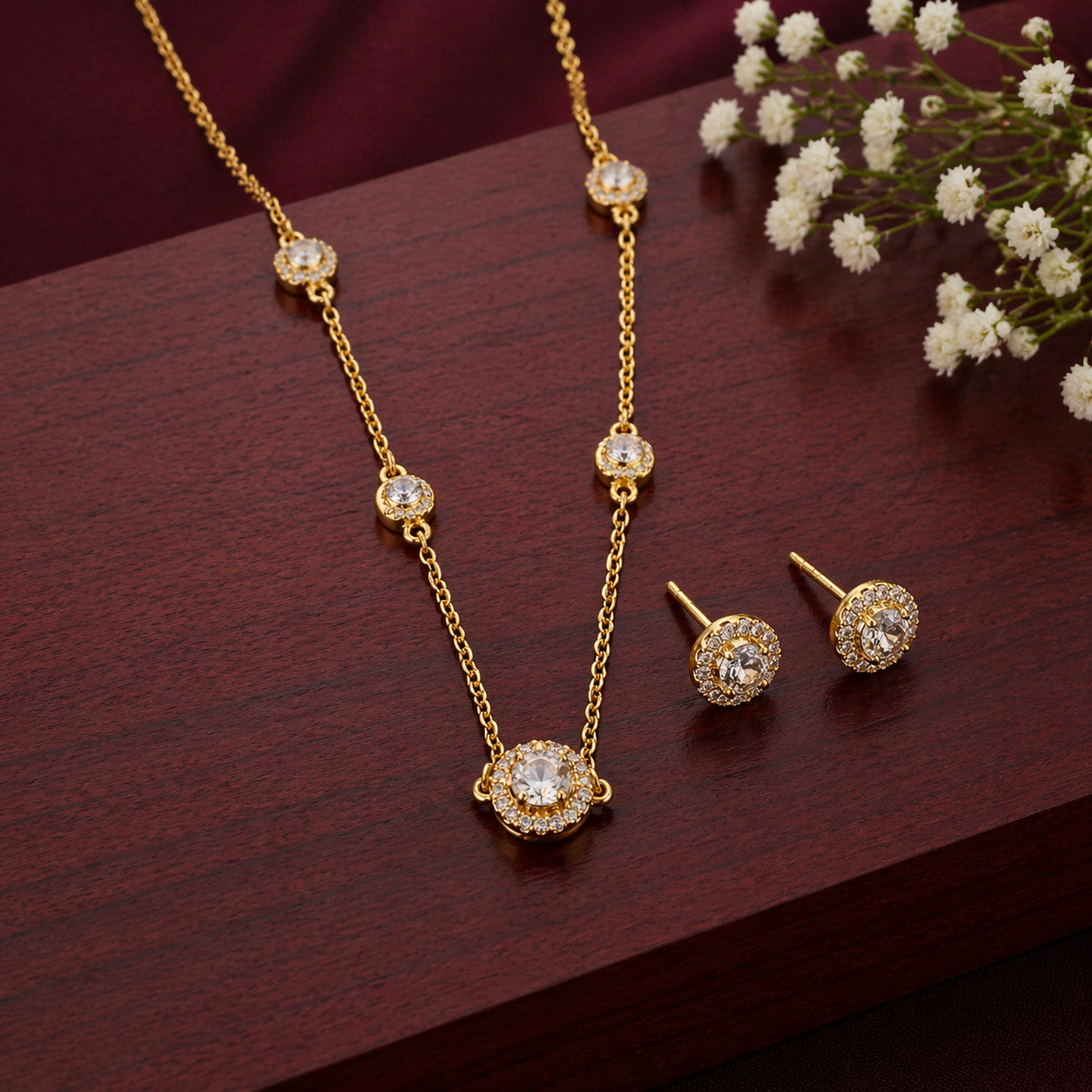Radiant Halo Crystal Necklace