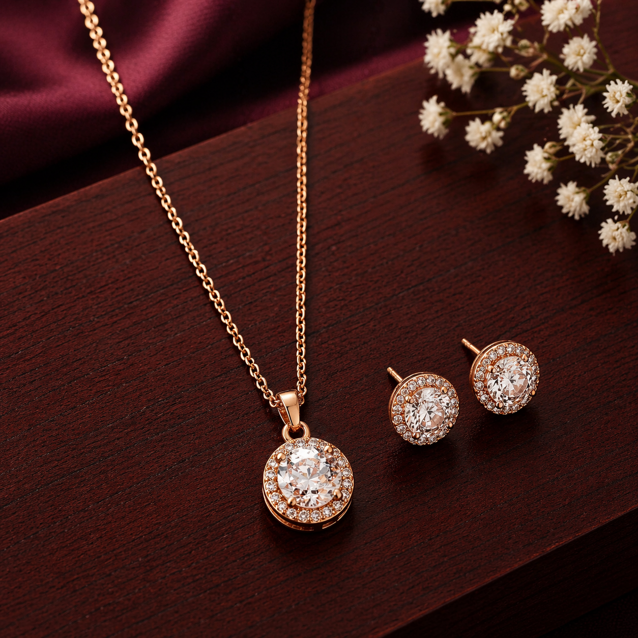 Radiant Halo Crystal Necklace