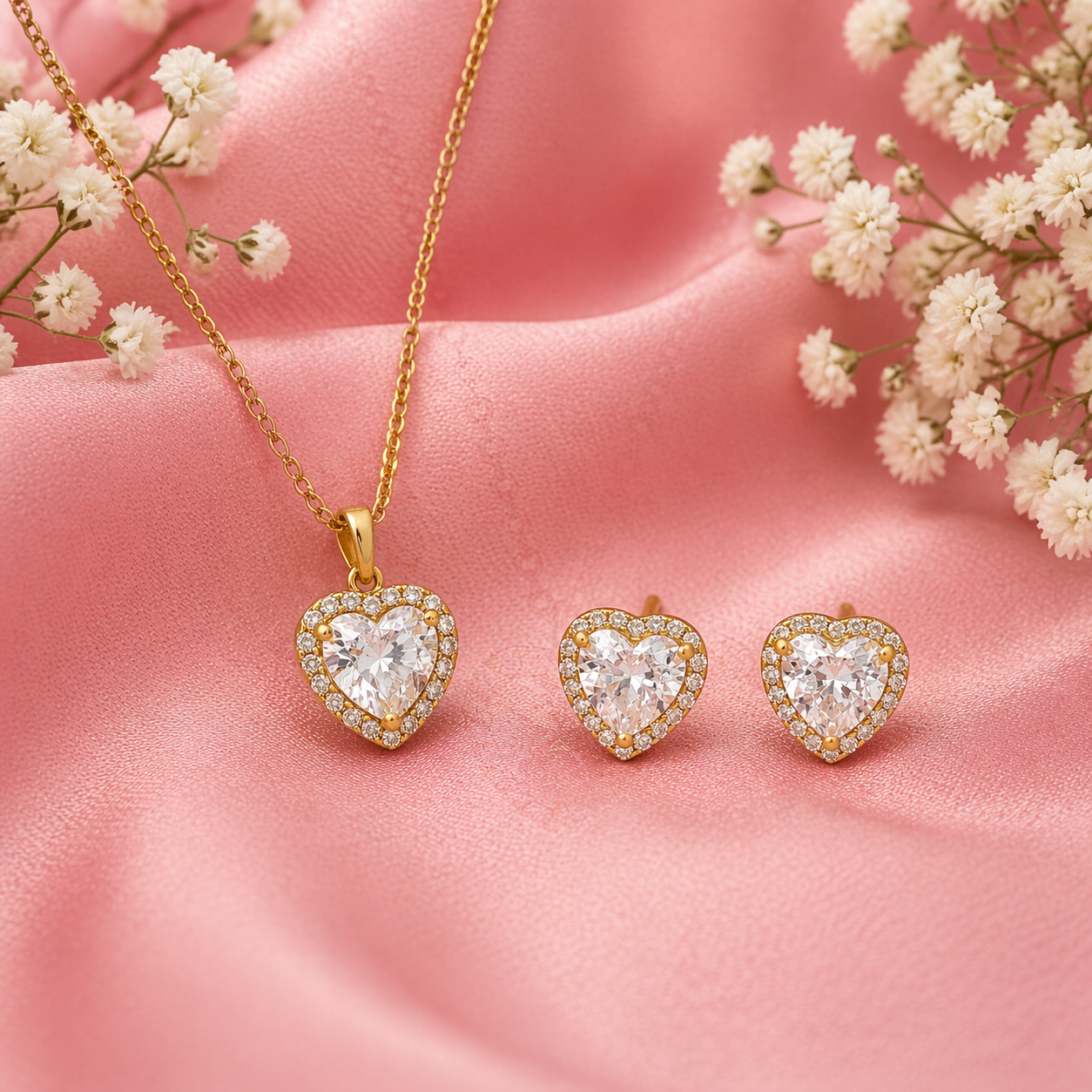 Romantic Heart Halo Necklace