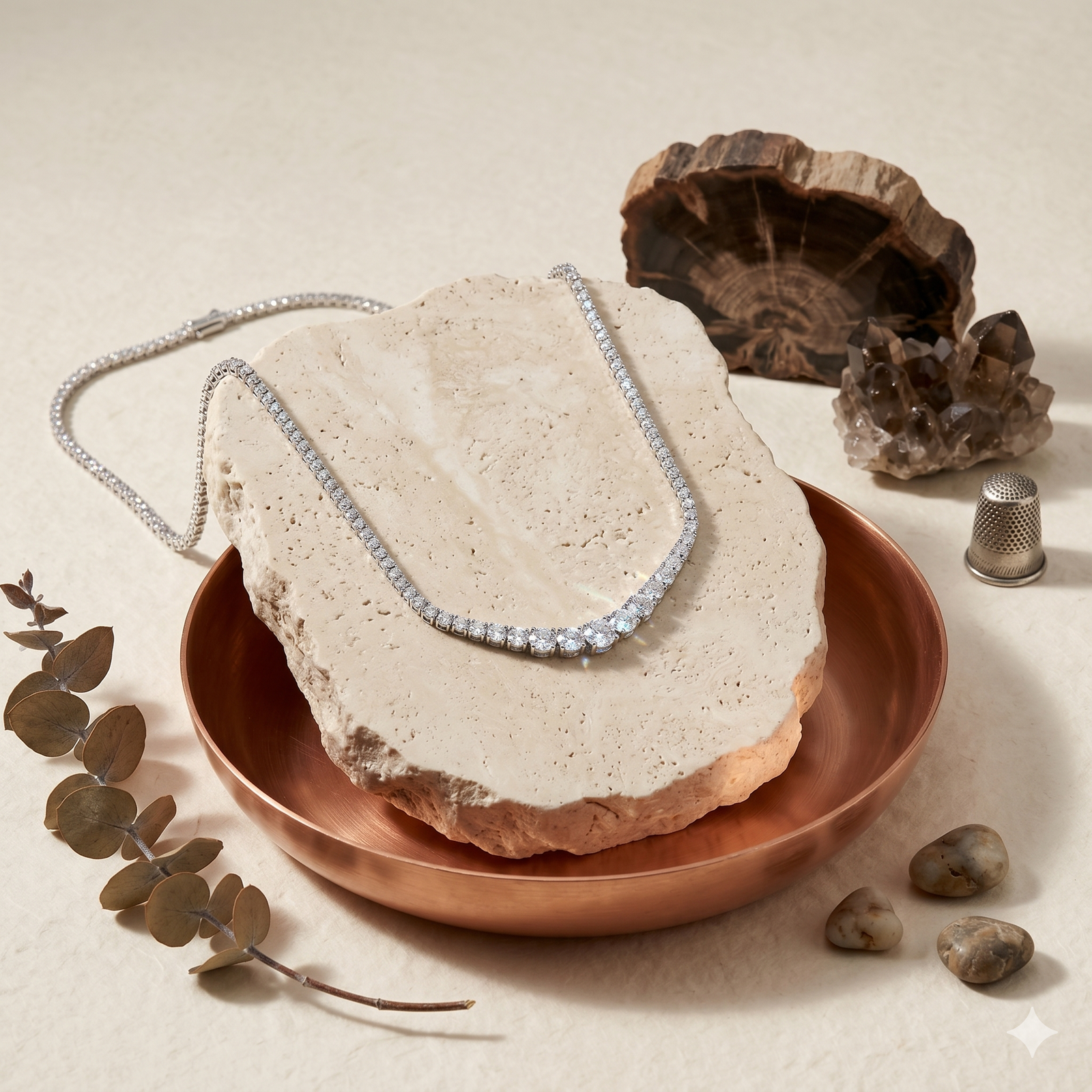 Classic Crystal Curve Chain Necklace
