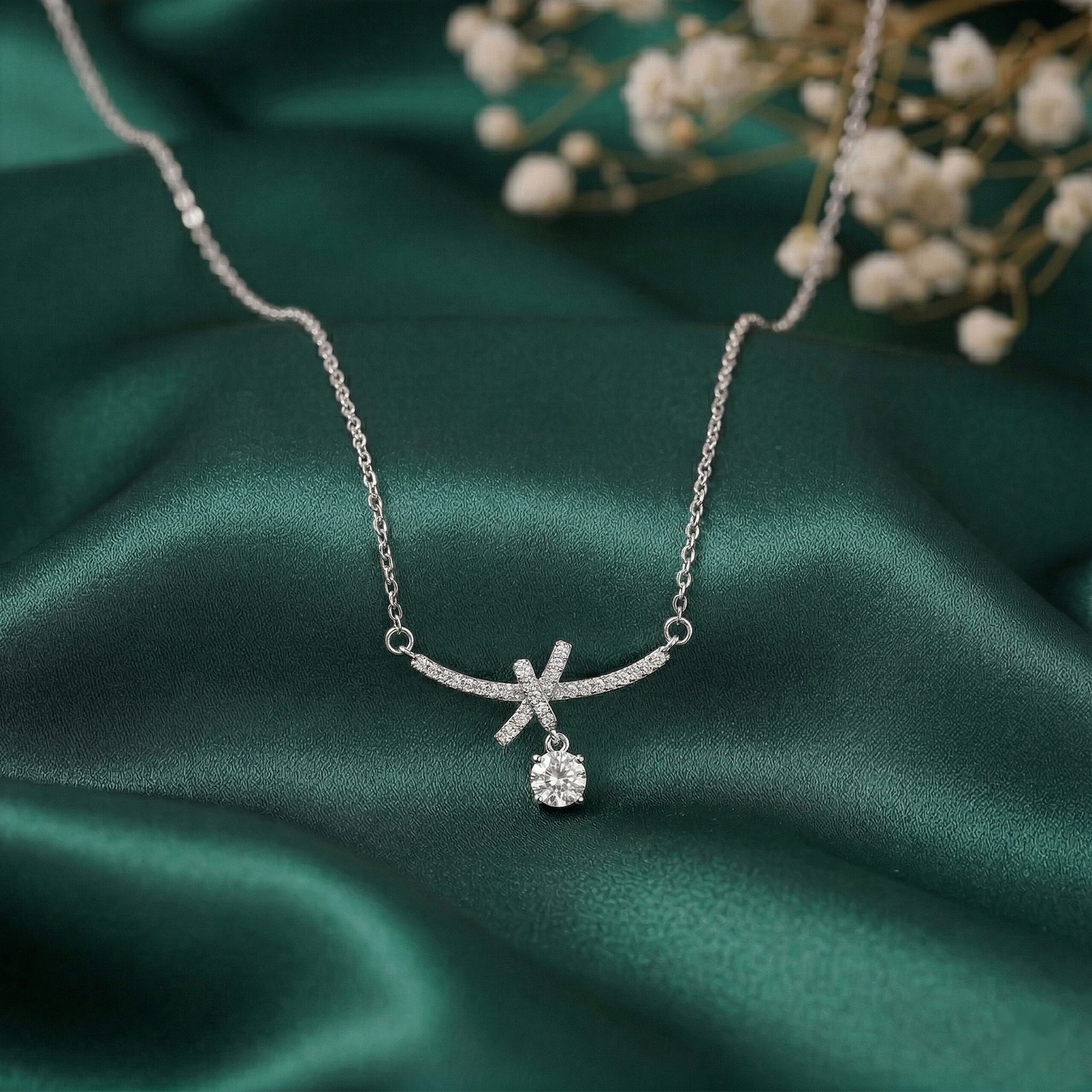 Crystal Ribbon Drop Chain