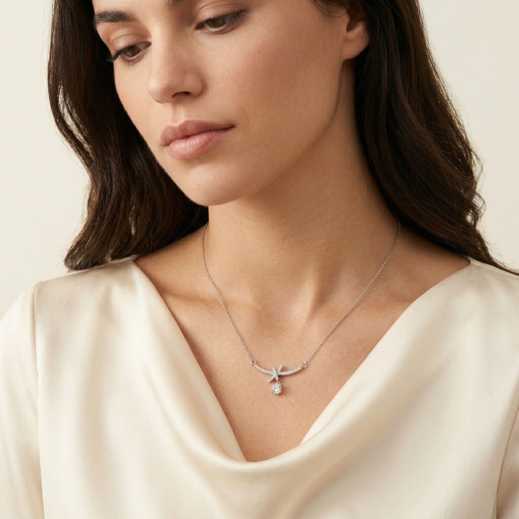Crystal Ribbon Drop Chain