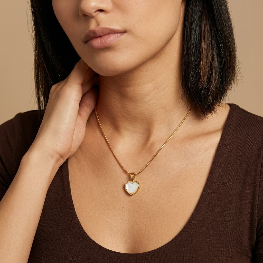 Heart Frame Pendant Chain