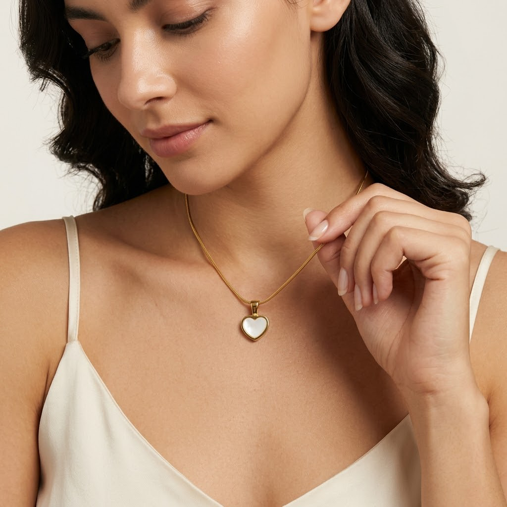 Heart Frame Pendant Chain