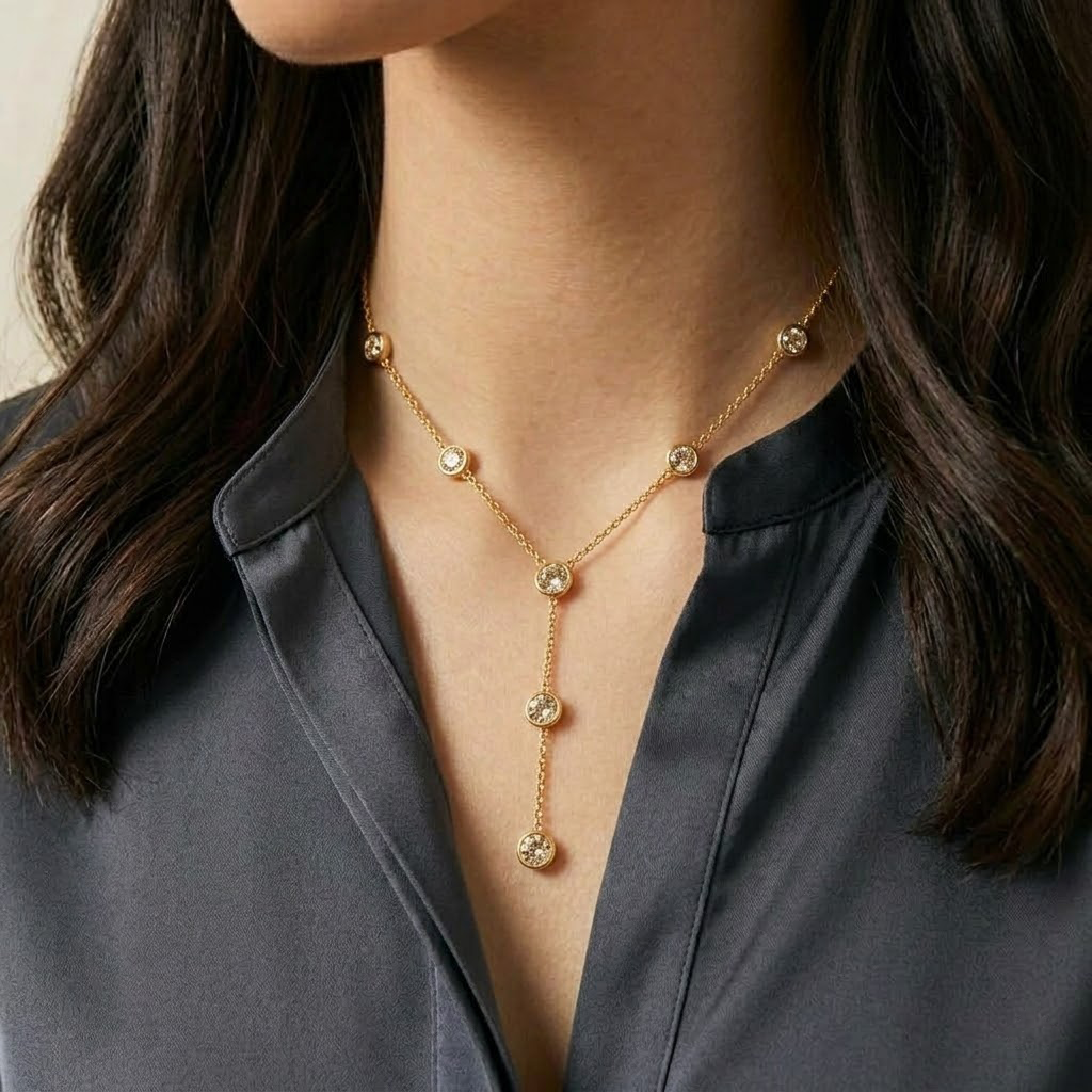 Multi Crystal Drop Chain