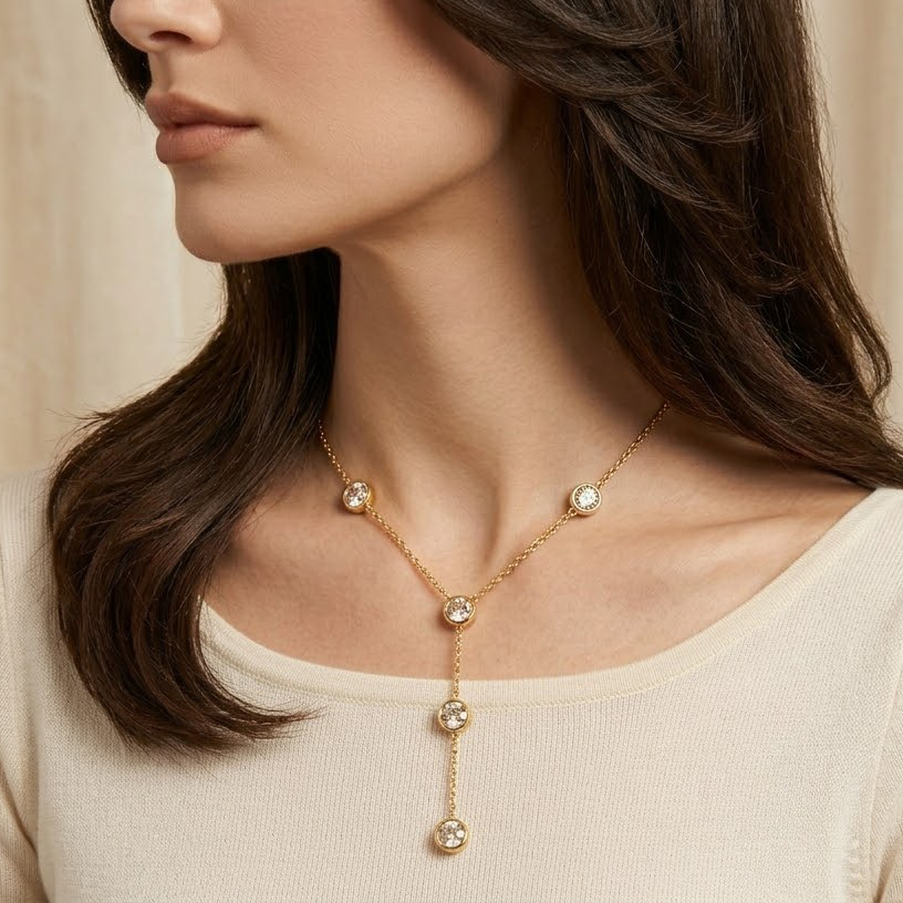 Multi Crystal Drop Chain