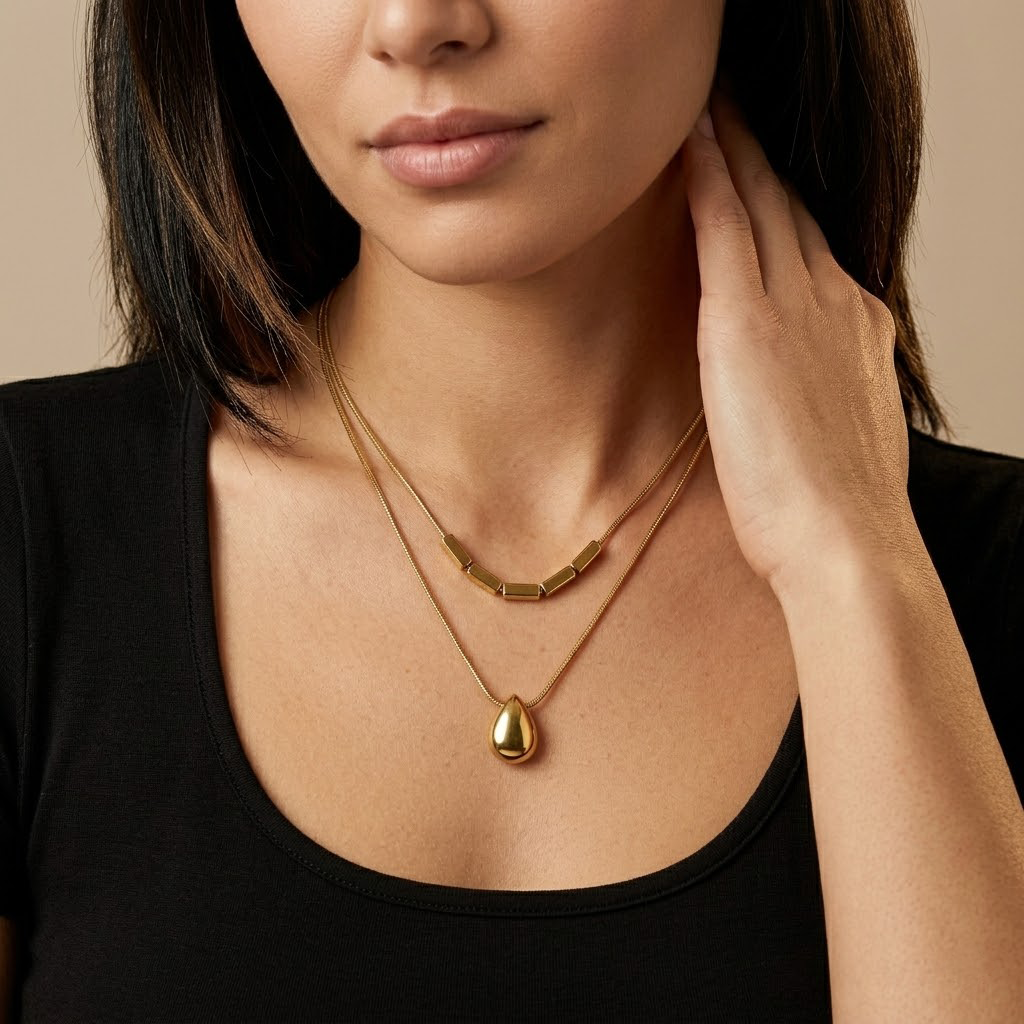 Layered Teardrop Necklace
