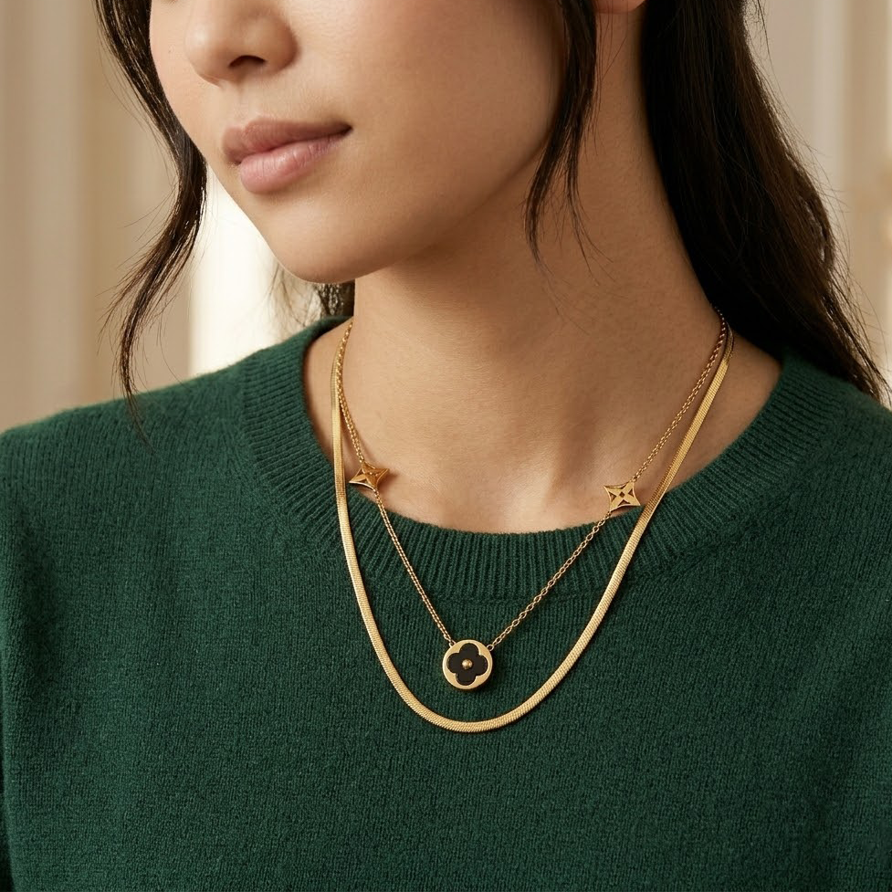 Black Clover Layered Necklace