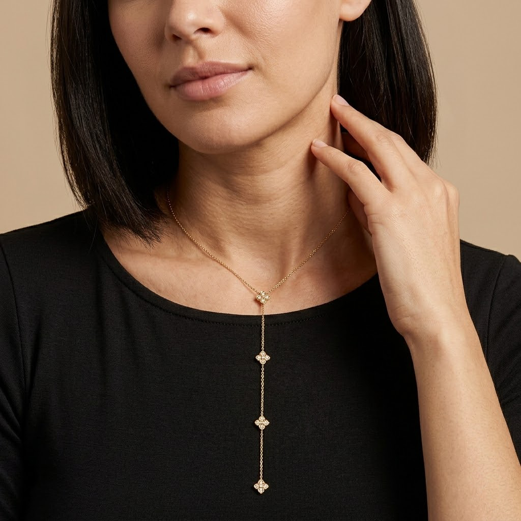 Floral Drop Chain Necklace