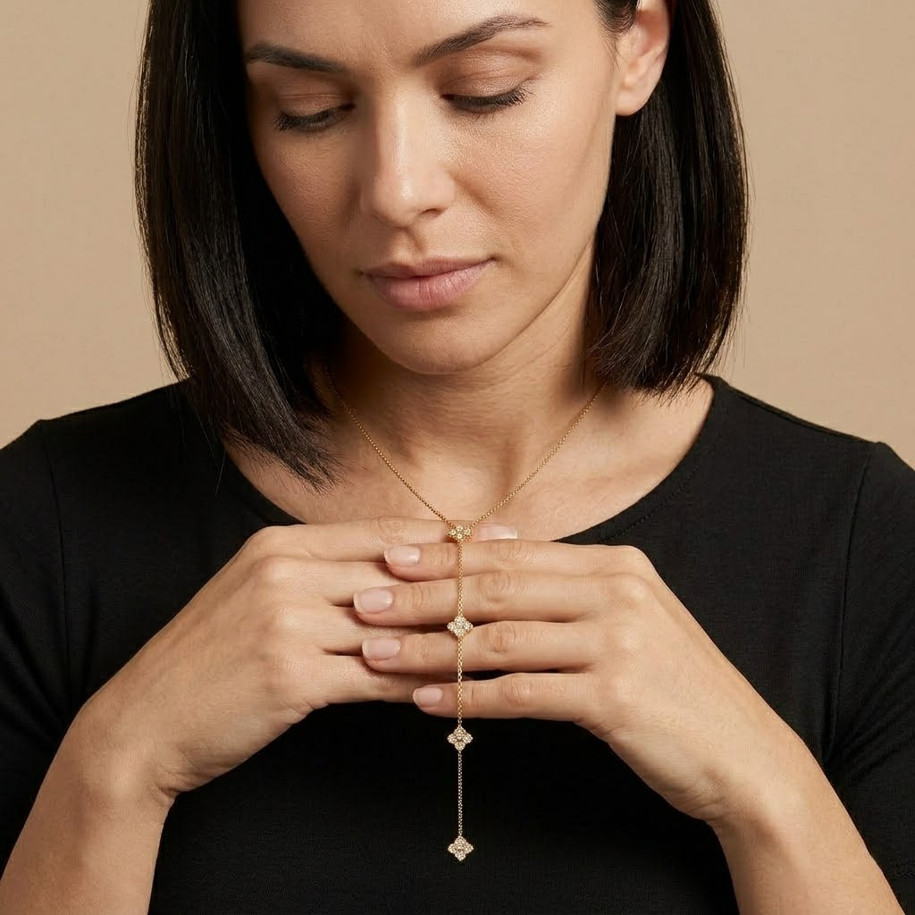 Floral Drop Chain Necklace