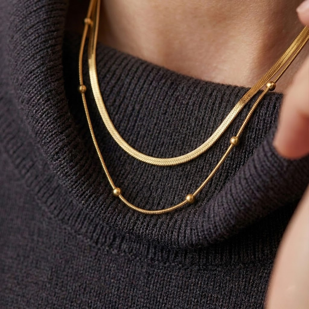 Layered Bead Chain Necklace
