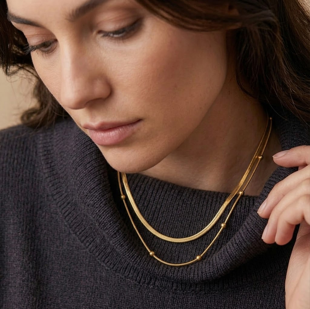 Layered Bead Chain Necklace