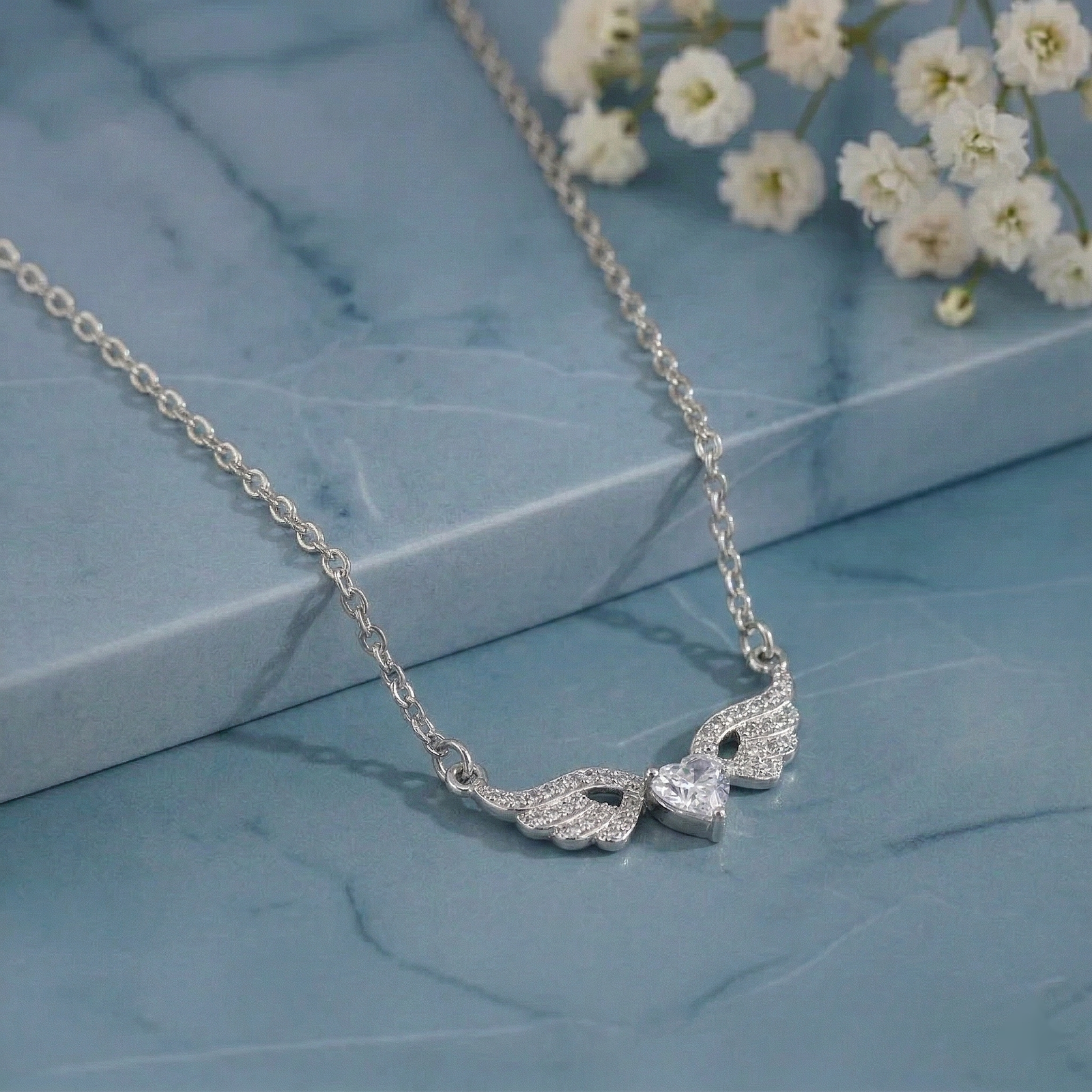 Angel Wing Heart Chain