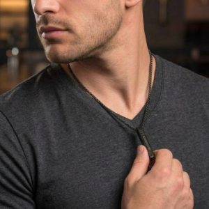 Black Bar Pendant Men's Chain hover