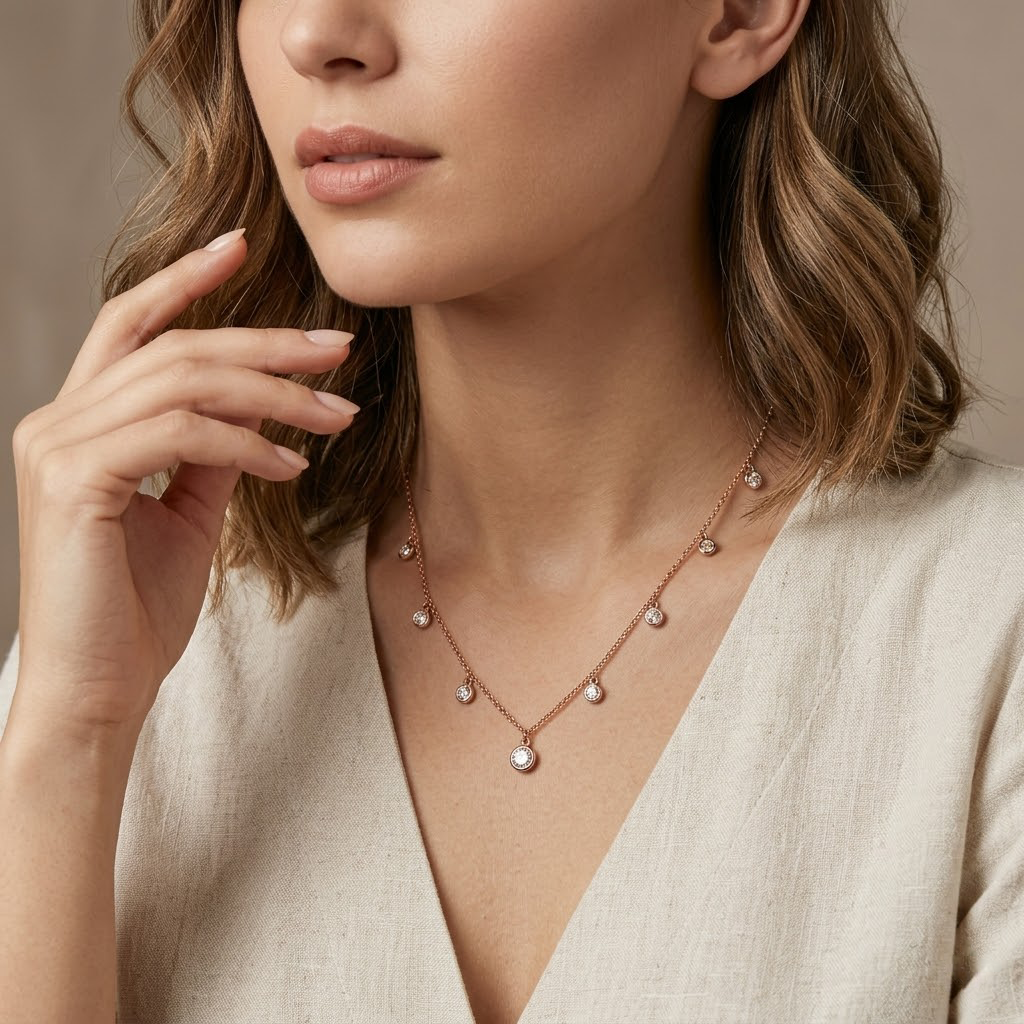 Crystal Drop Charm Chain