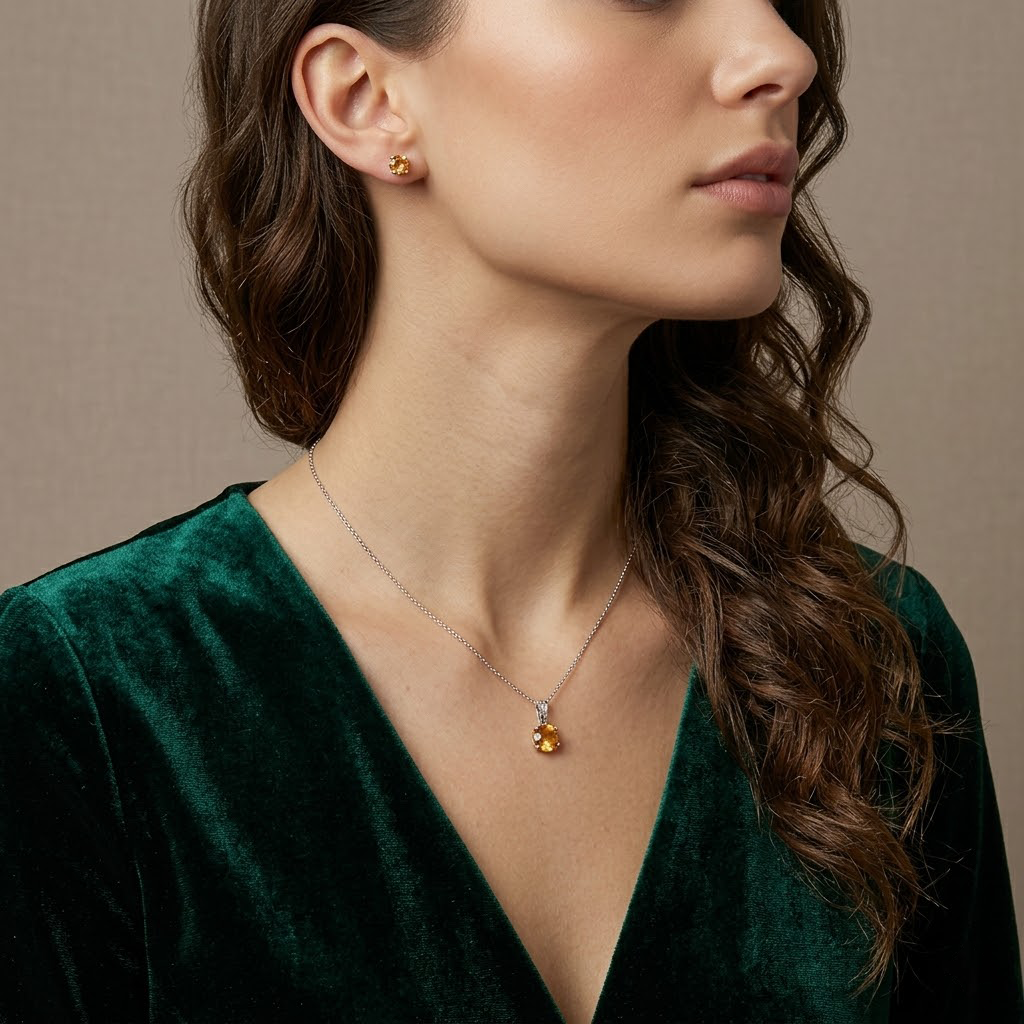 Amber Radiance Pendant Chain