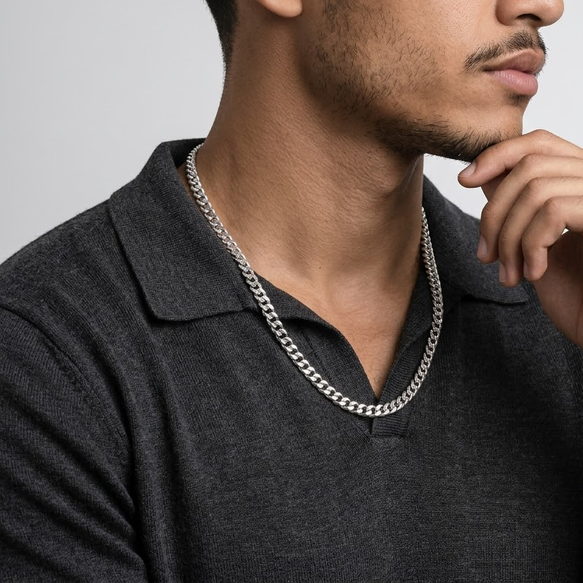 Silver Cuban Link Men's Chain