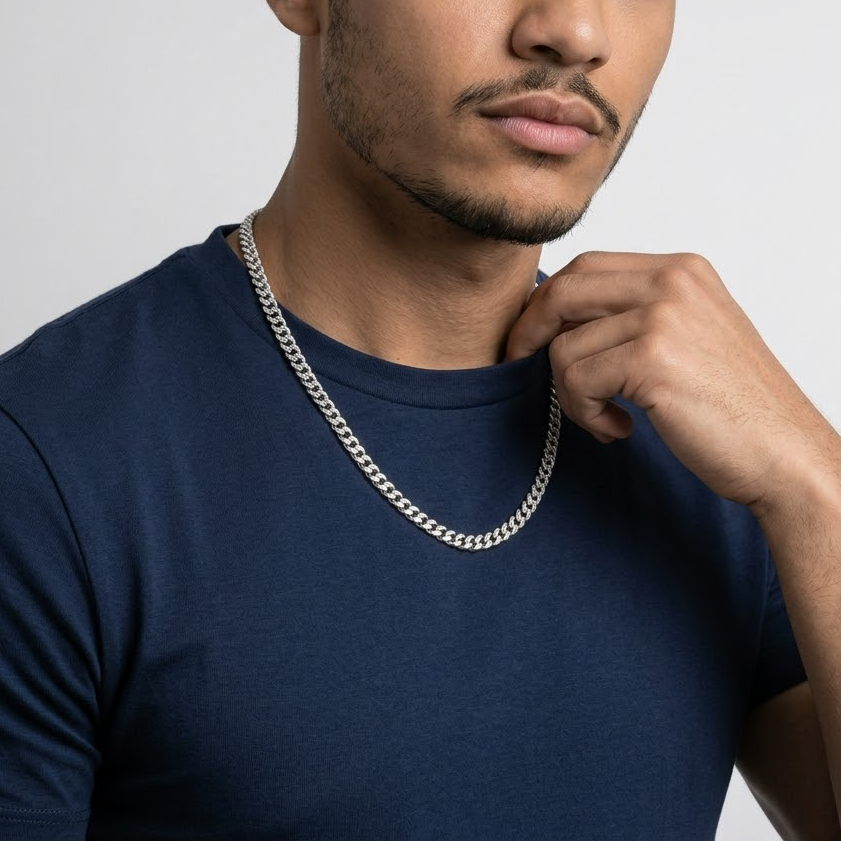 Silver Cuban Link Men's Chain