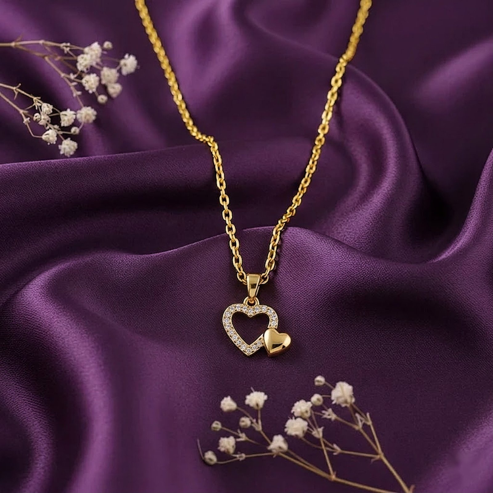 Twin Heart Sparkle Chain