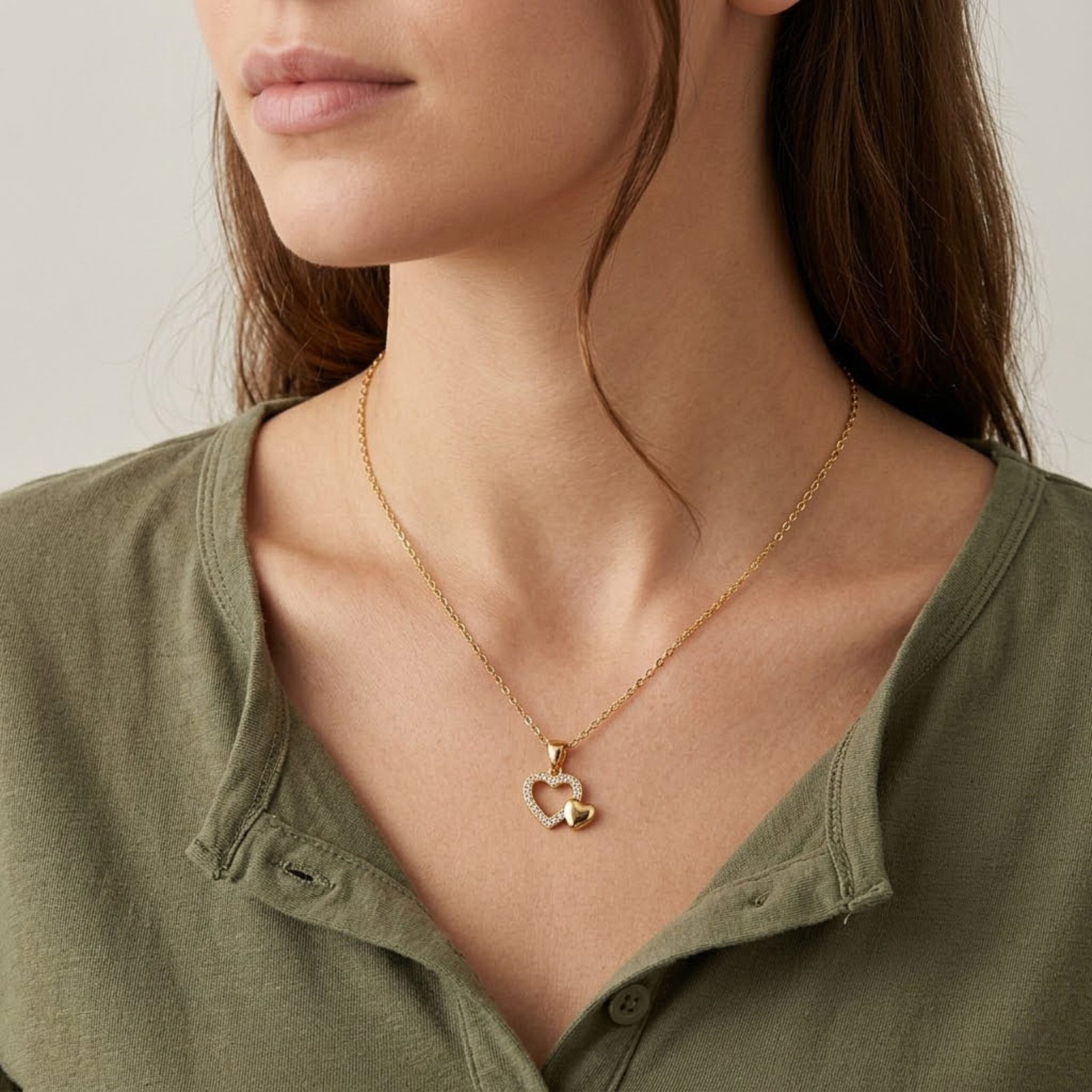 Twin Heart Sparkle Chain
