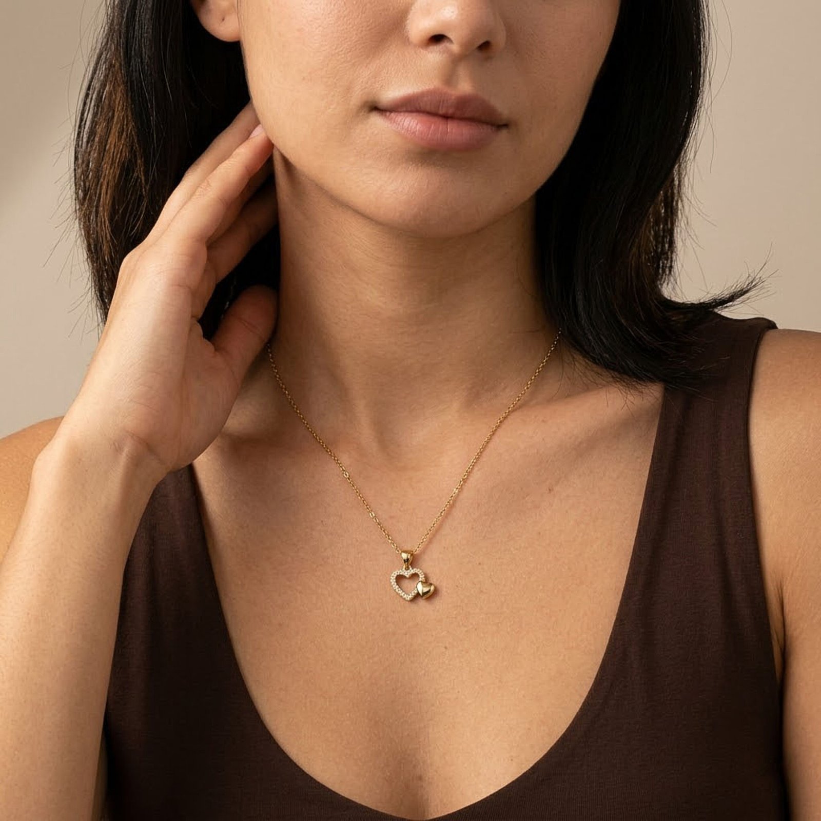 Twin Heart Sparkle Chain