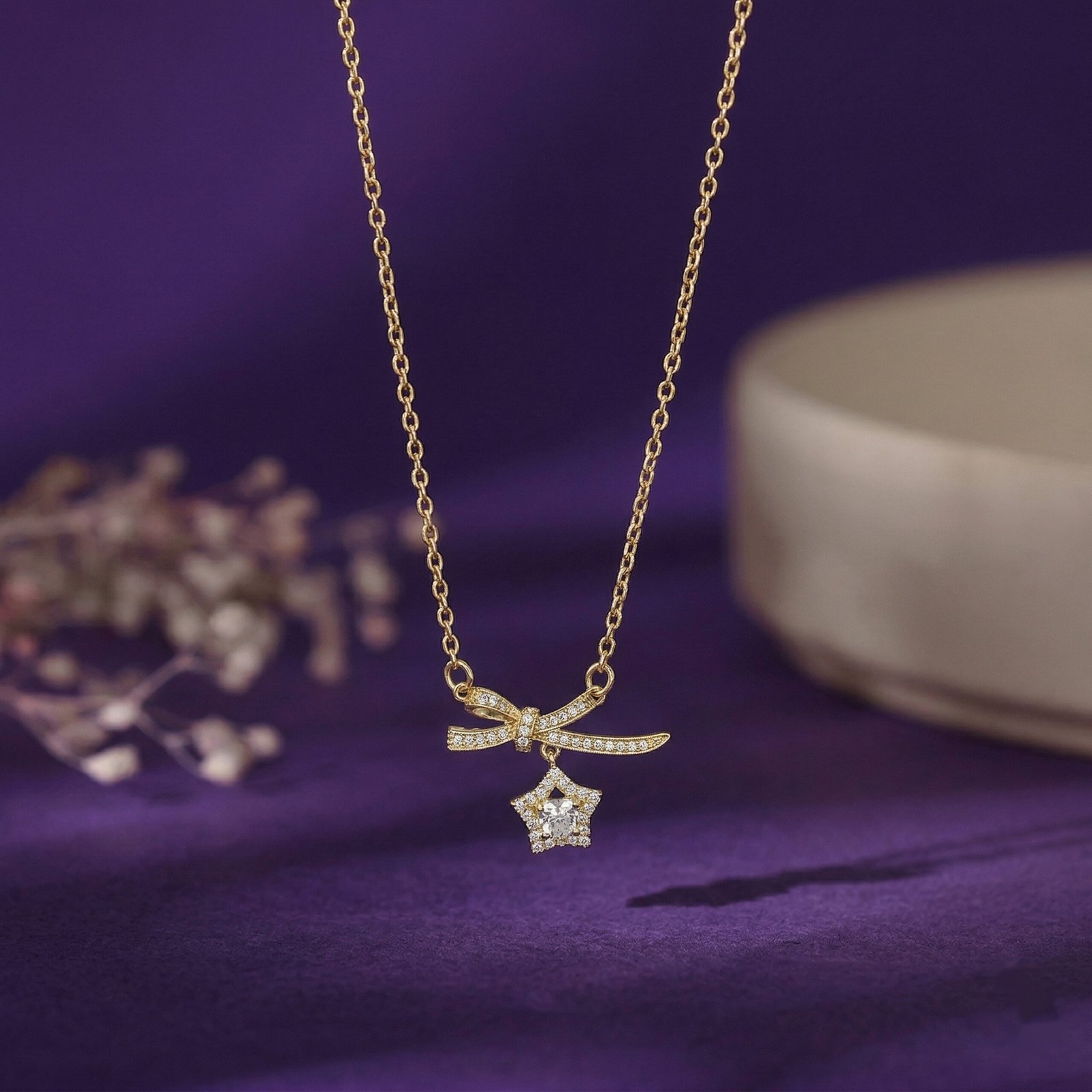 Crystal Star Ribbon Chain