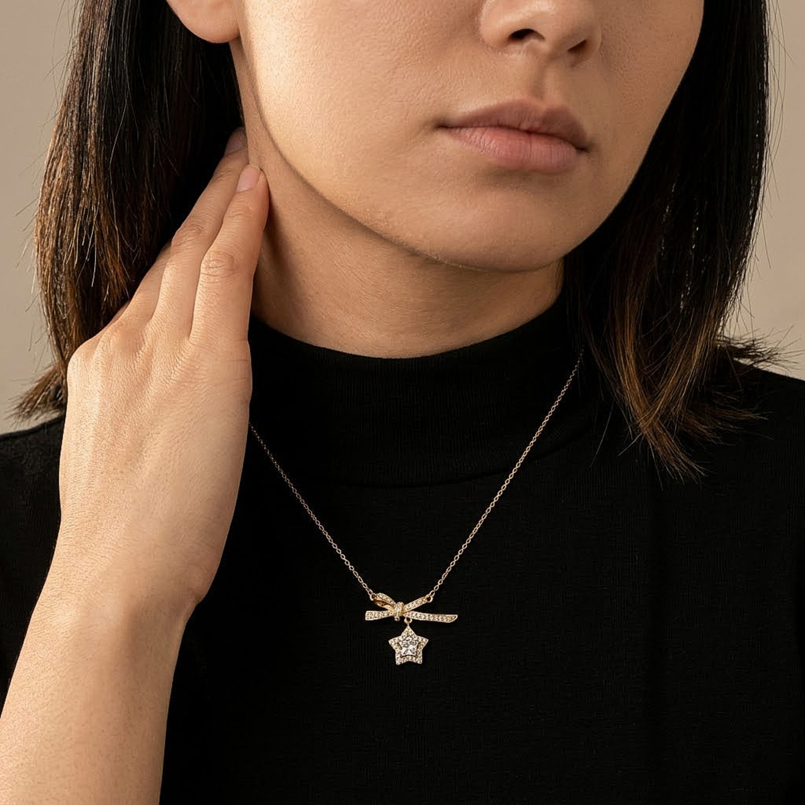 Crystal Star Ribbon Chain