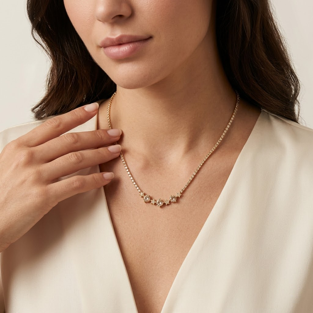 Star Crystal Chain Necklace