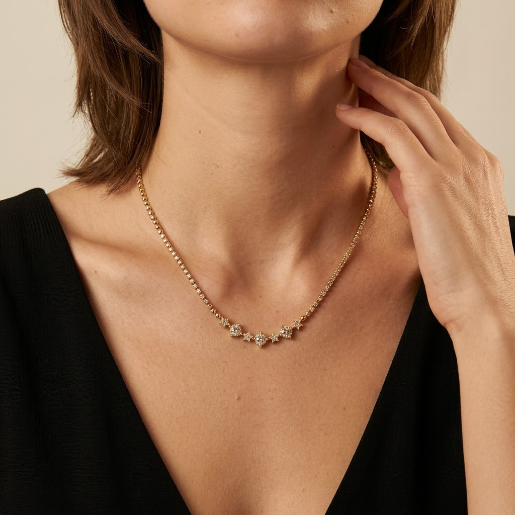 Star Crystal Chain Necklace