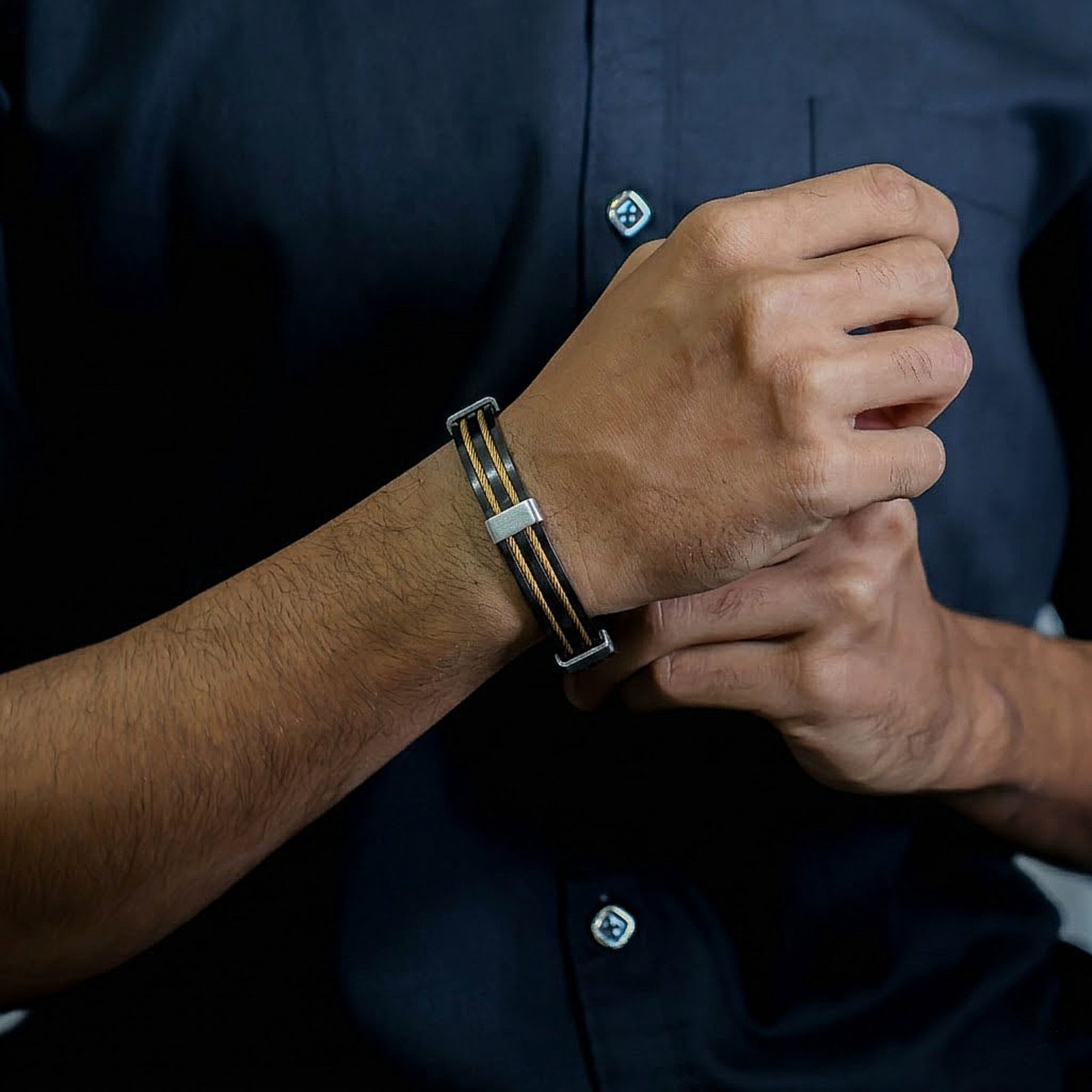Dual Cable Men's Bracelet