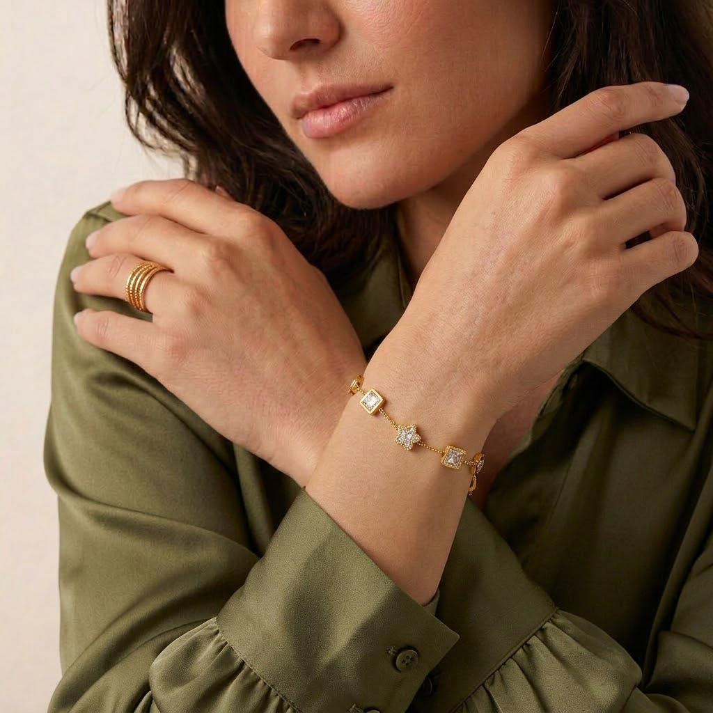 Geometric Star Crystal Bracelet