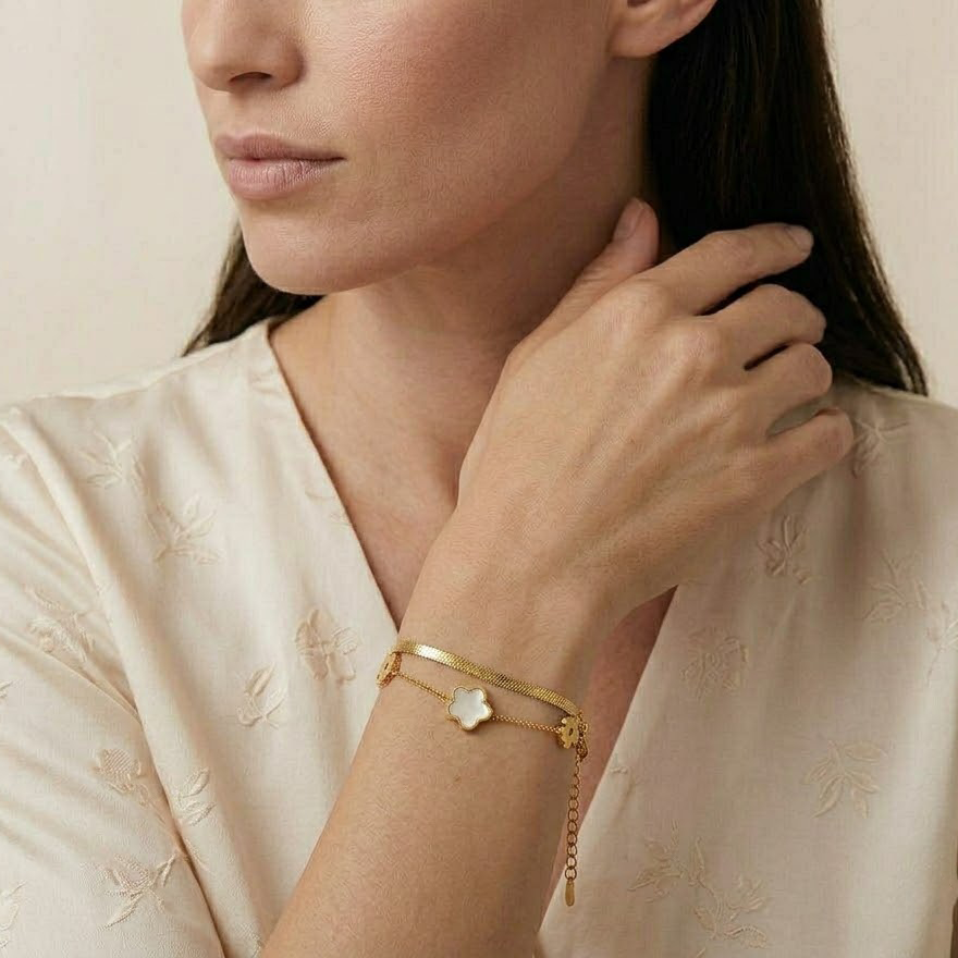 Clover Double Chain Bracelet